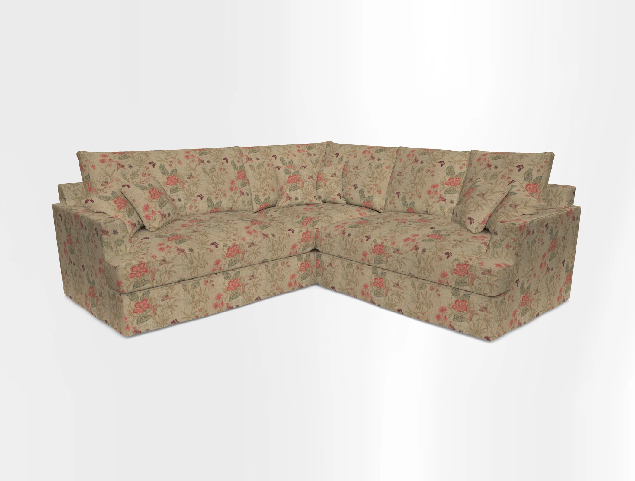 Slingsby Small Fitted Cover Corner Unit LHF & RHF in Two Tone Plain Biscuit.  Loose cover version available