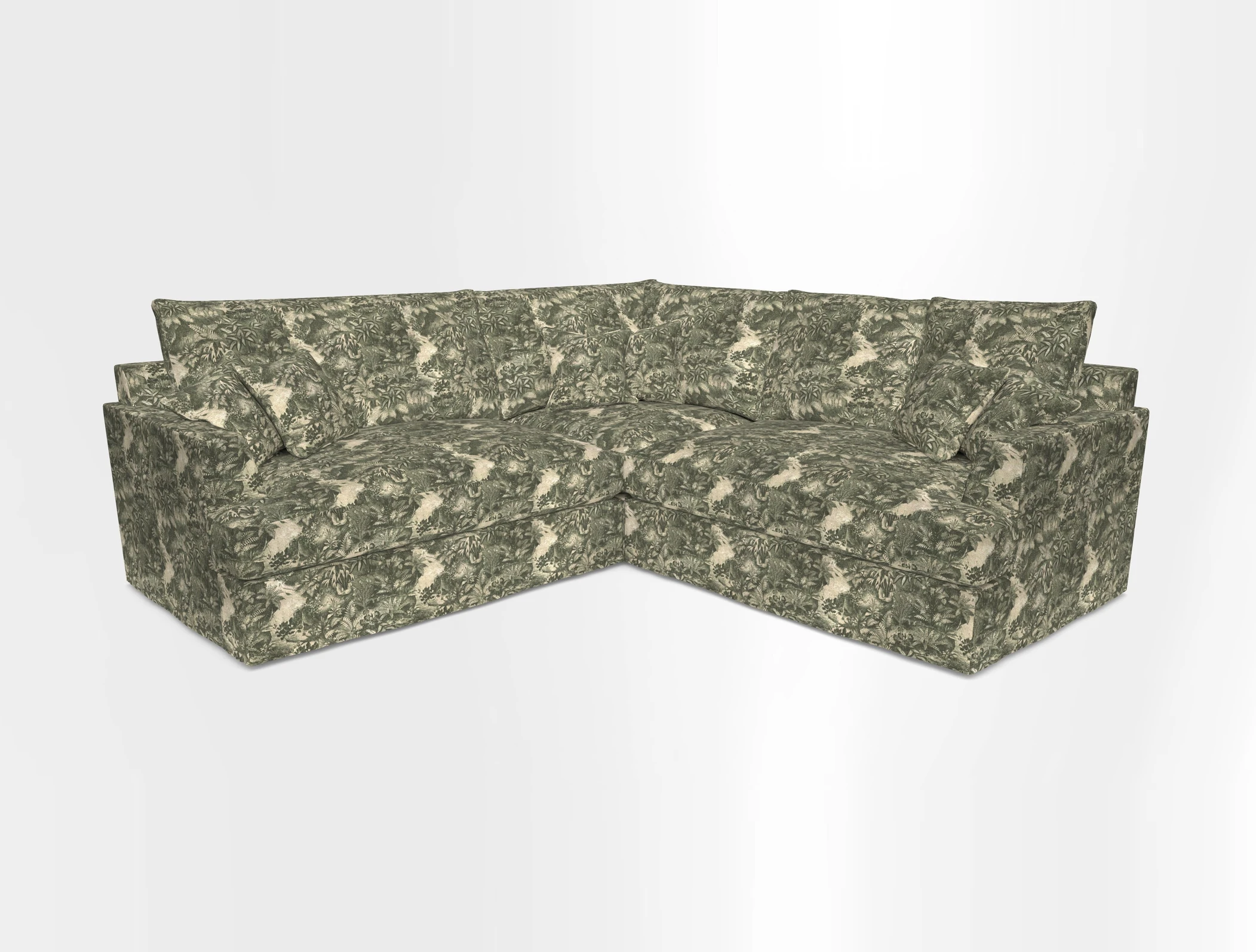 Slingsby Small Fitted Cover Corner Unit LHF & RHF in Two Tone Plain Biscuit.  Loose cover version available