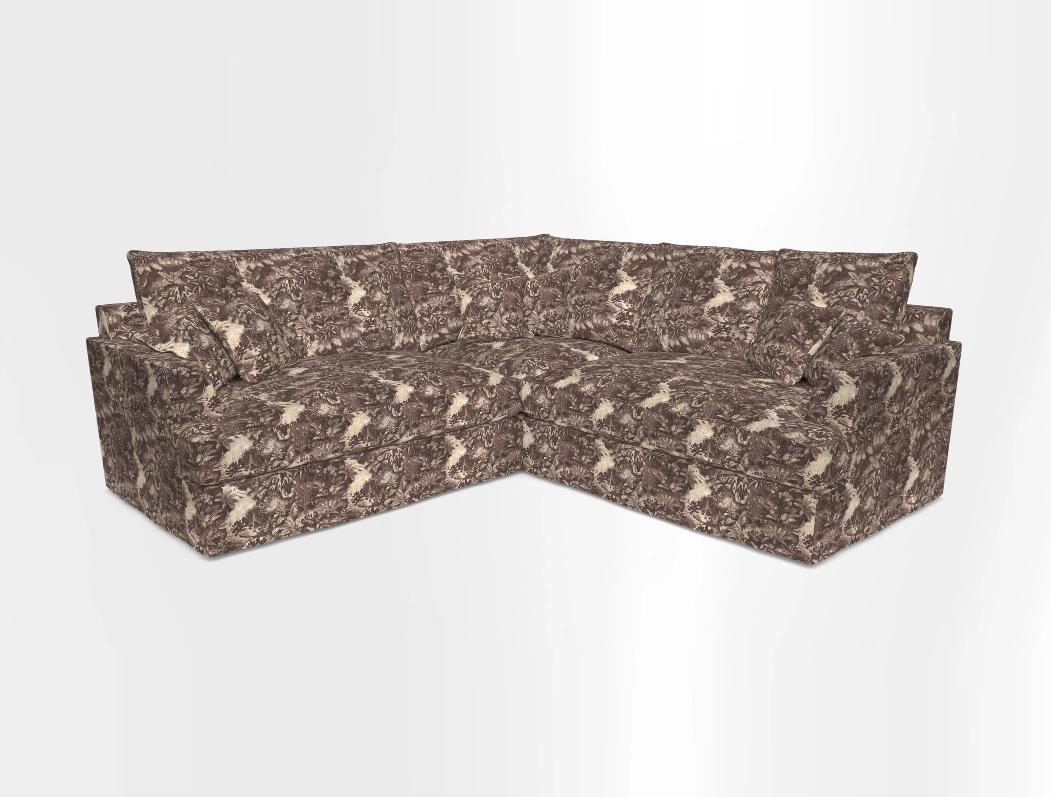 Slingsby Small Fitted Cover Corner Unit LHF & RHF in Two Tone Plain Biscuit.  Loose cover version available