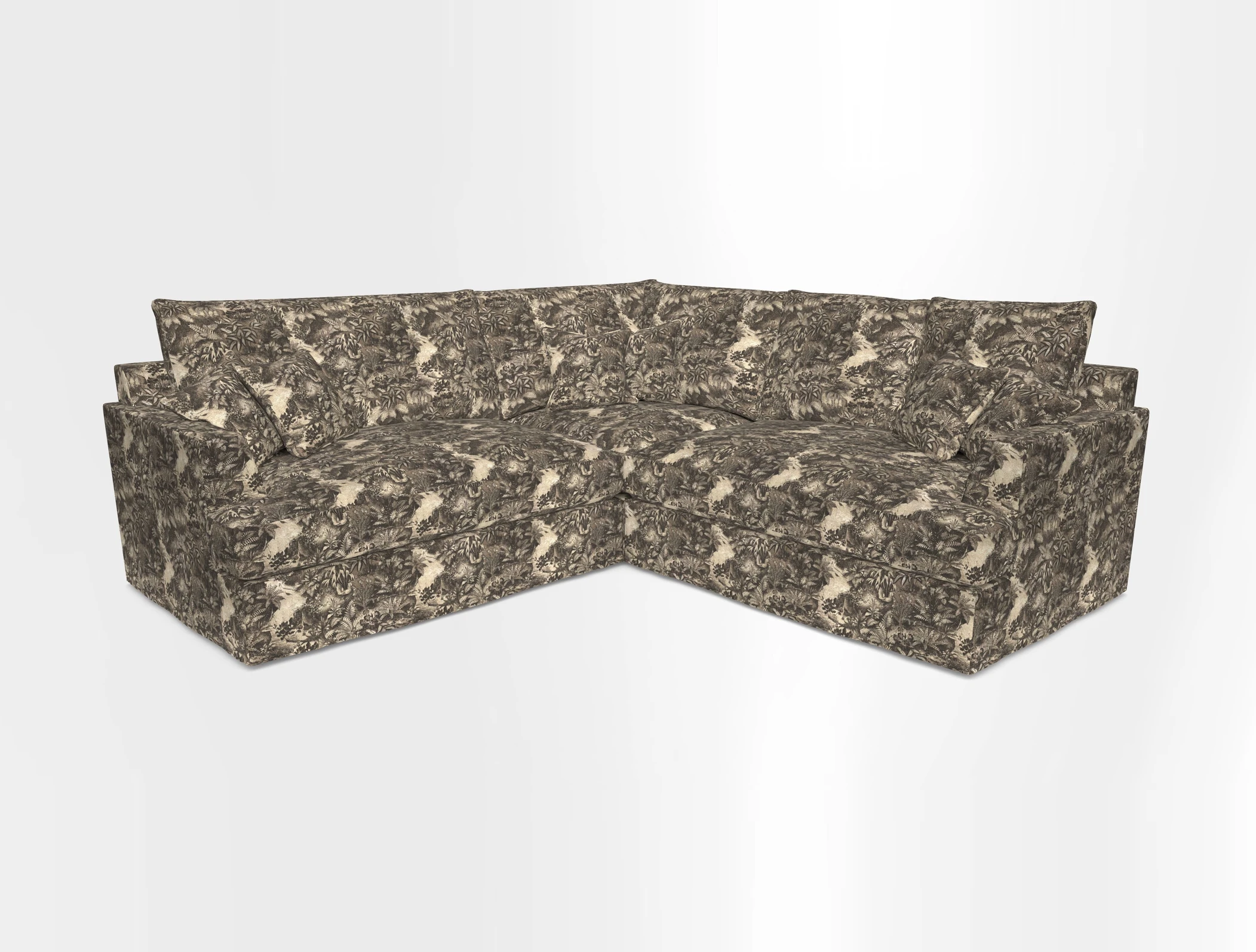 Slingsby Small Fitted Cover Corner Unit LHF & RHF in Two Tone Plain Biscuit.  Loose cover version available