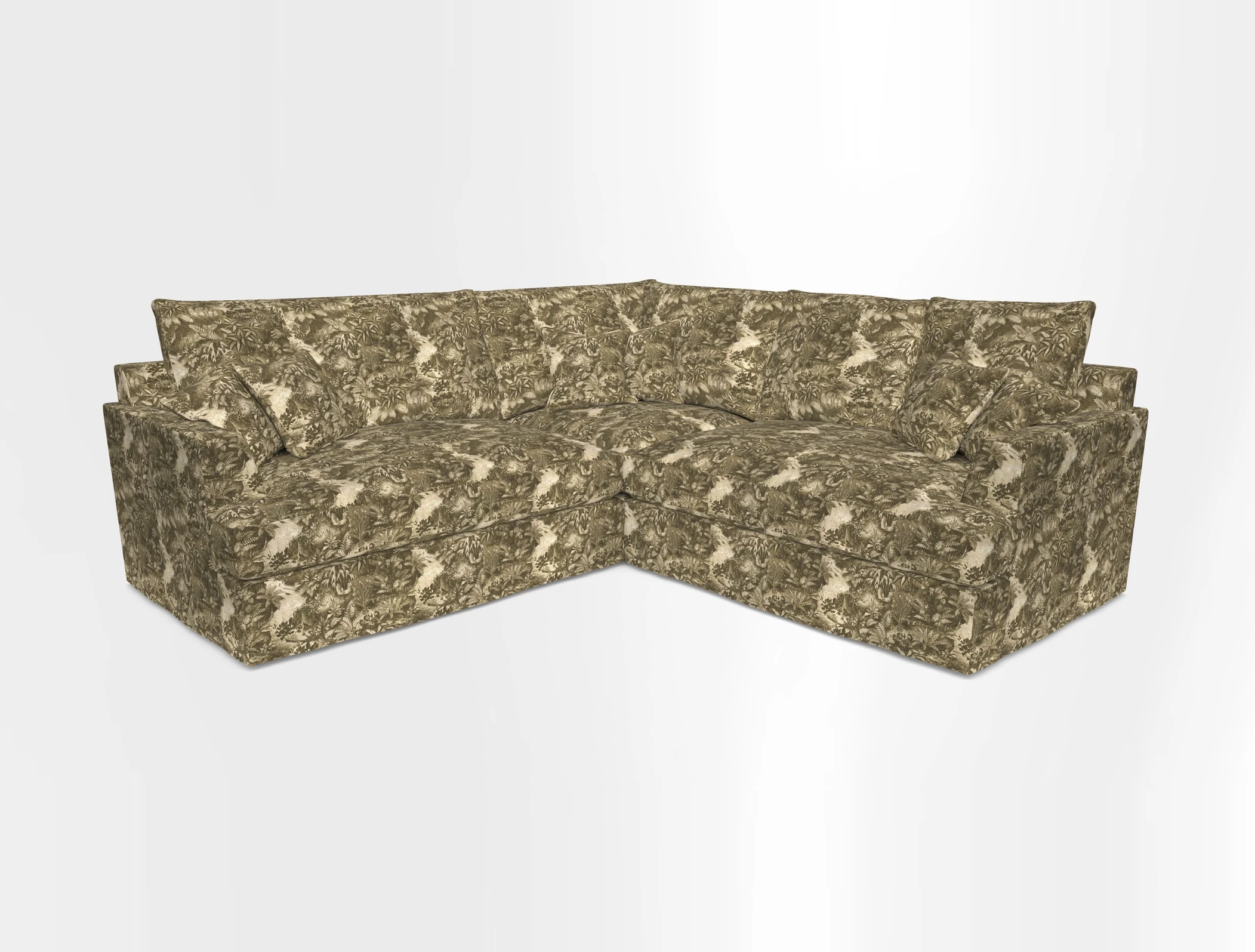 Slingsby Small Fitted Cover Corner Unit LHF & RHF in Two Tone Plain Biscuit.  Loose cover version available