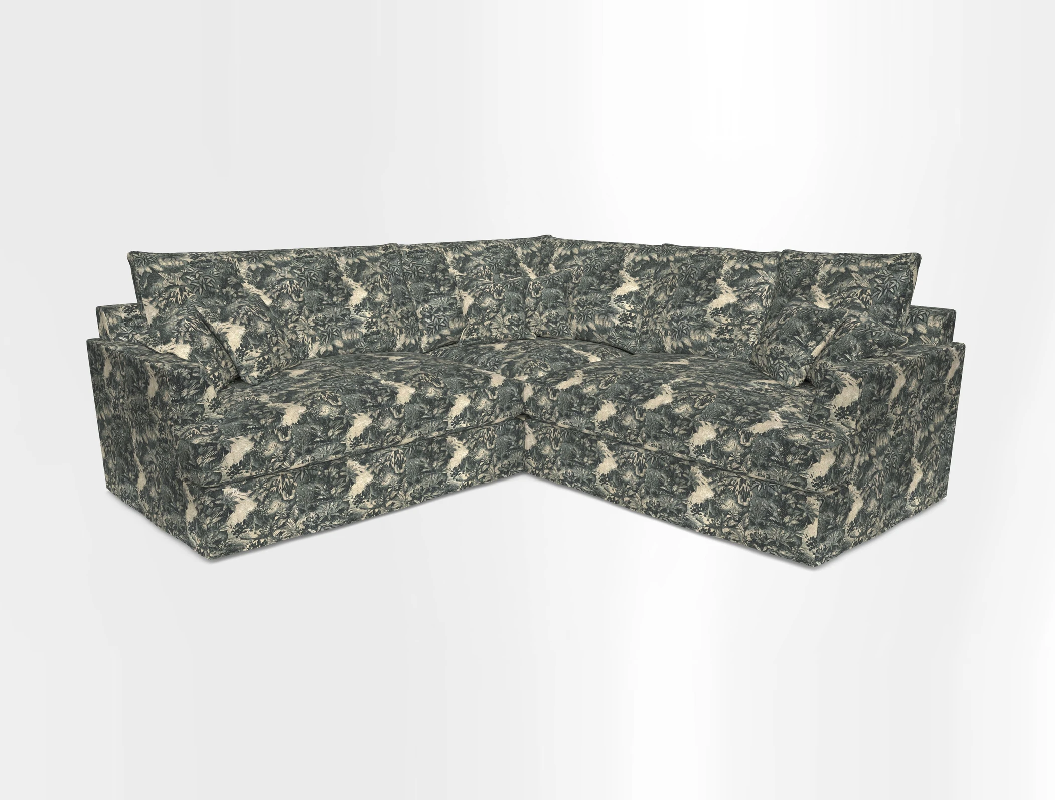 Slingsby Small Fitted Cover Corner Unit LHF & RHF in Two Tone Plain Biscuit.  Loose cover version available