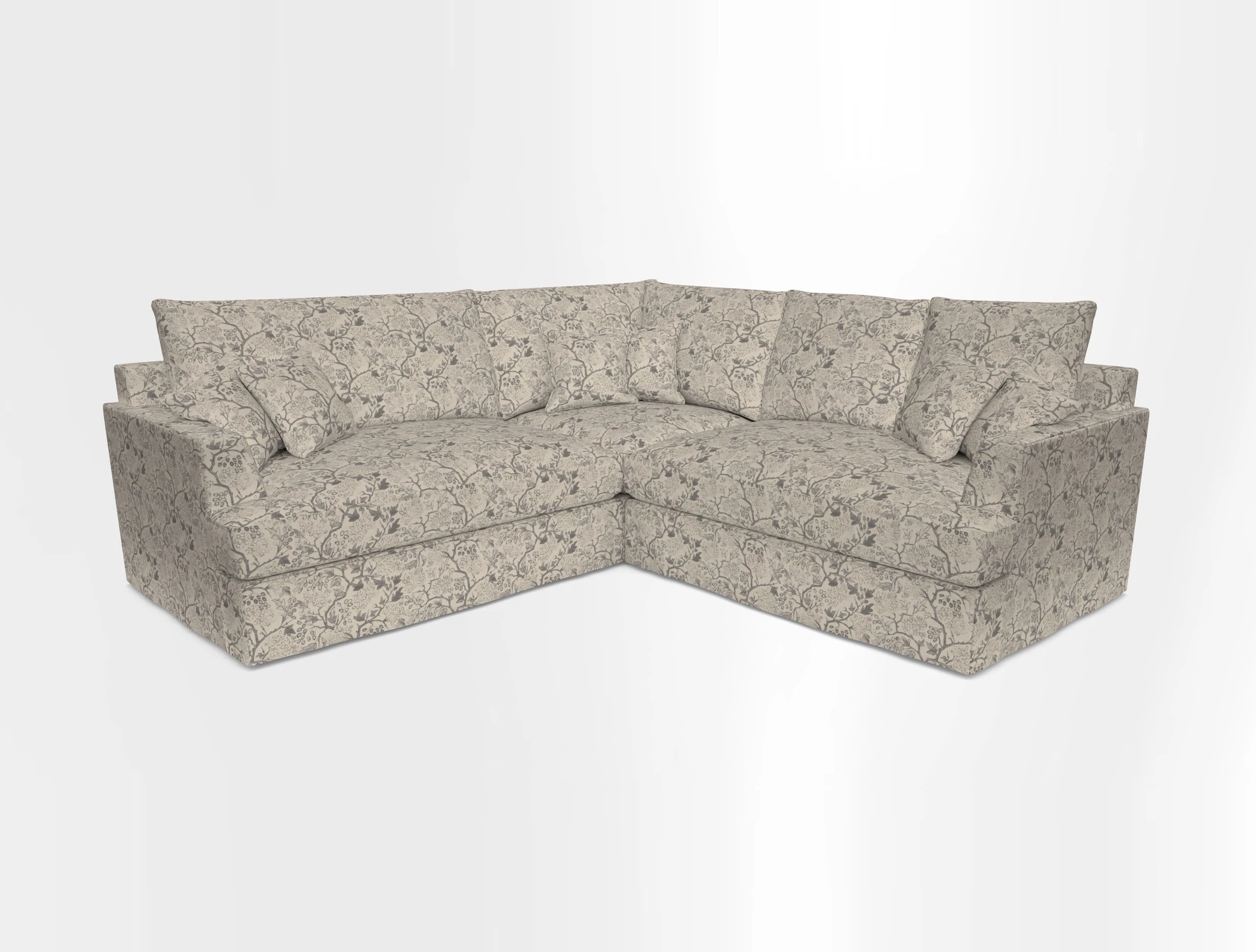 Slingsby Small Fitted Cover Corner Unit LHF & RHF in Two Tone Plain Biscuit.  Loose cover version available