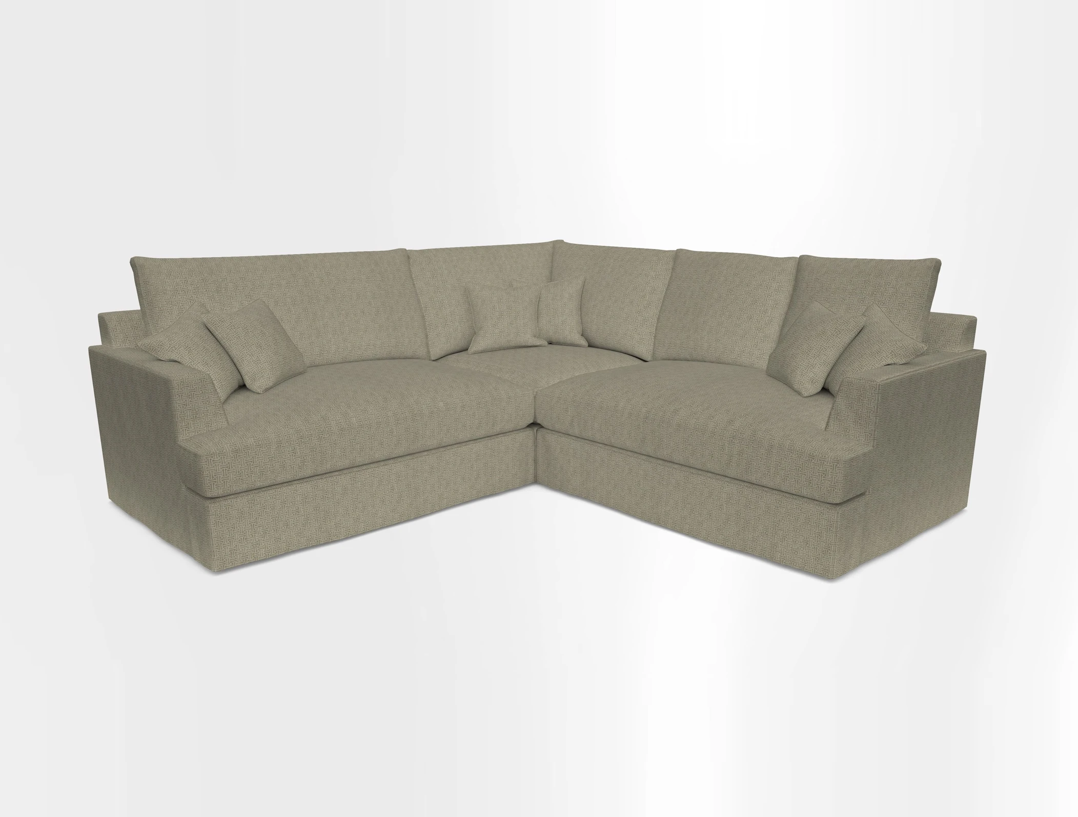 Slingsby Small Fitted Cover Corner Unit LHF & RHF in Two Tone Plain Biscuit.  Loose cover version available