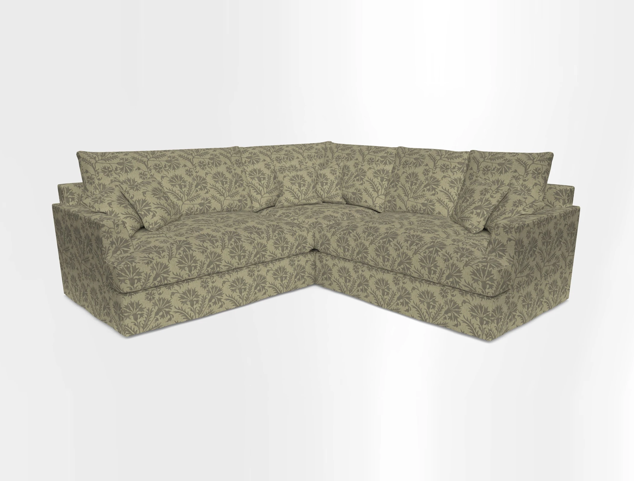 Slingsby Small Fitted Cover Corner Unit LHF & RHF in Two Tone Plain Biscuit.  Loose cover version available