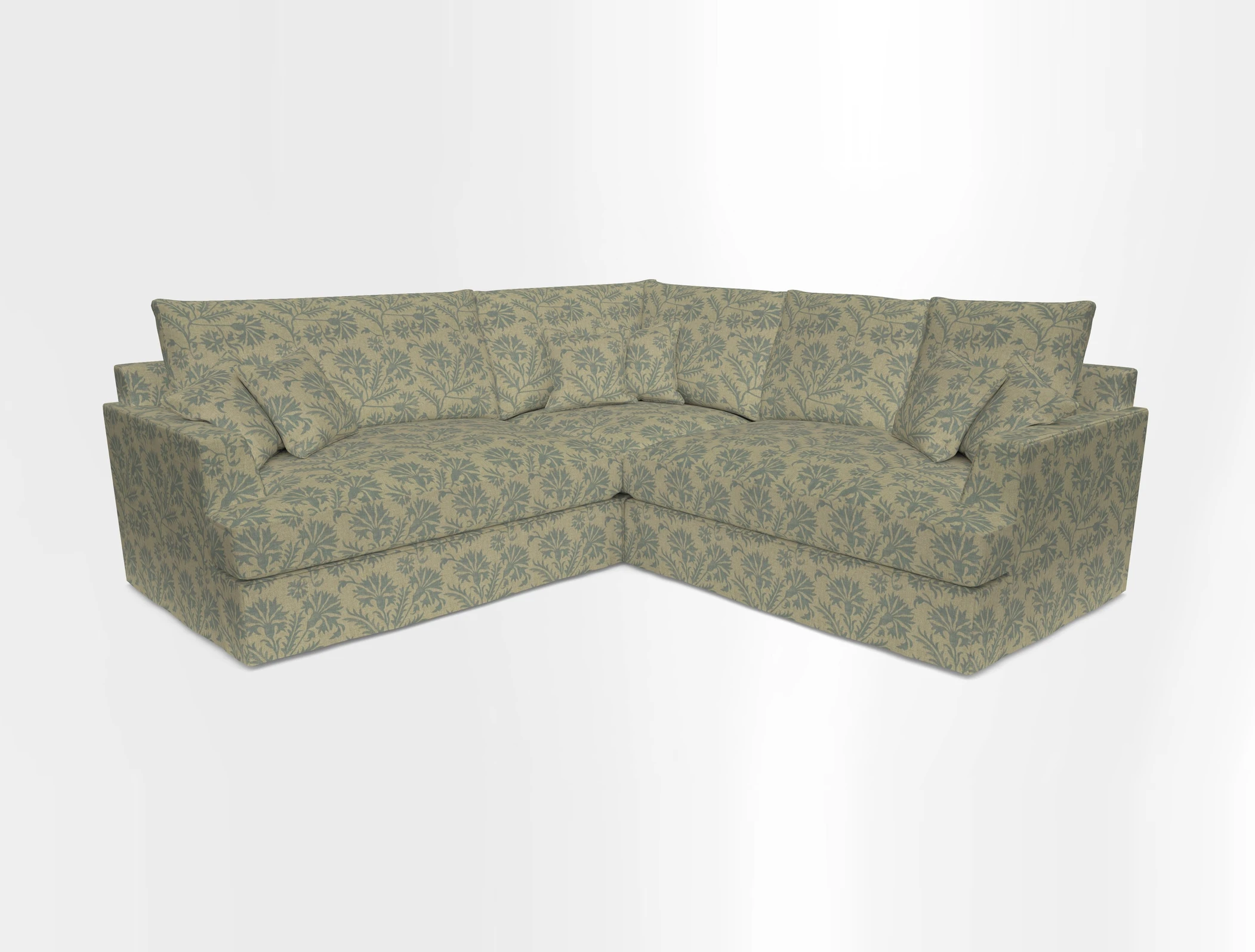 Slingsby Small Fitted Cover Corner Unit LHF & RHF in Two Tone Plain Biscuit.  Loose cover version available