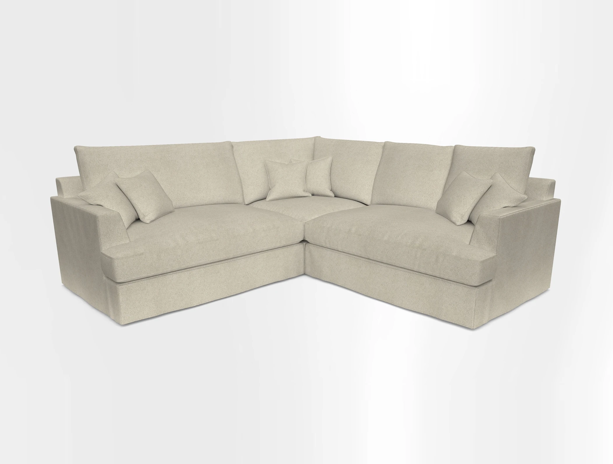 Slingsby Small Fitted Cover Corner Unit LHF & RHF in Two Tone Plain Biscuit.  Loose cover version available