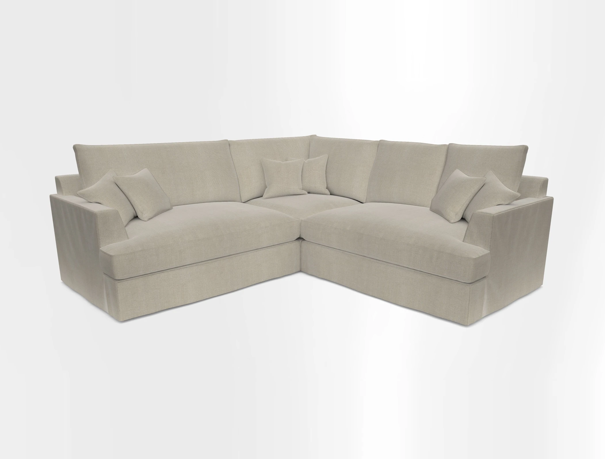 Slingsby Small Fitted Cover Corner Unit LHF & RHF in Two Tone Plain Biscuit.  Loose cover version available