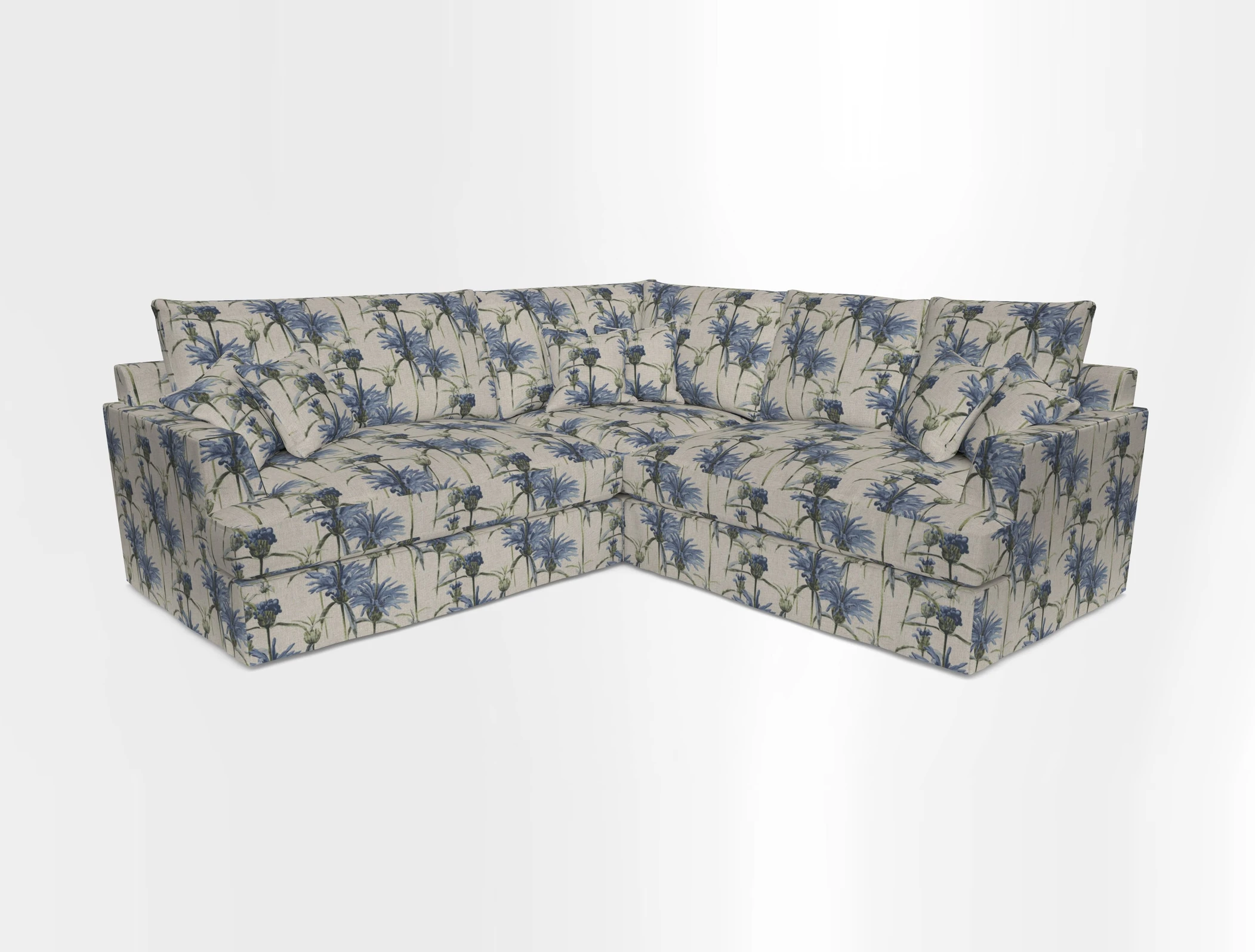 Slingsby Small Fitted Cover Corner Unit LHF & RHF in Two Tone Plain Biscuit.  Loose cover version available