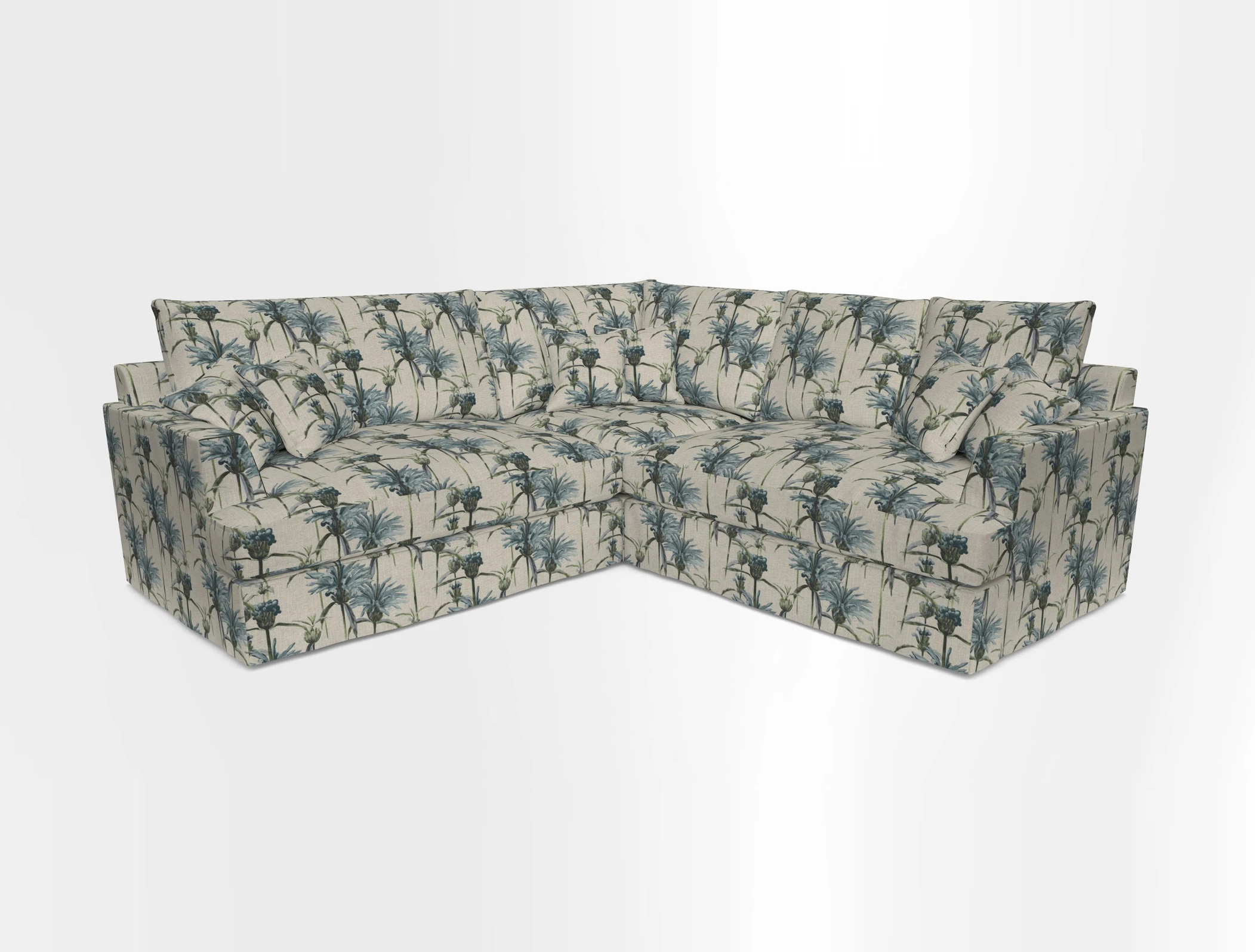 Slingsby Small Fitted Cover Corner Unit LHF & RHF in Two Tone Plain Biscuit.  Loose cover version available