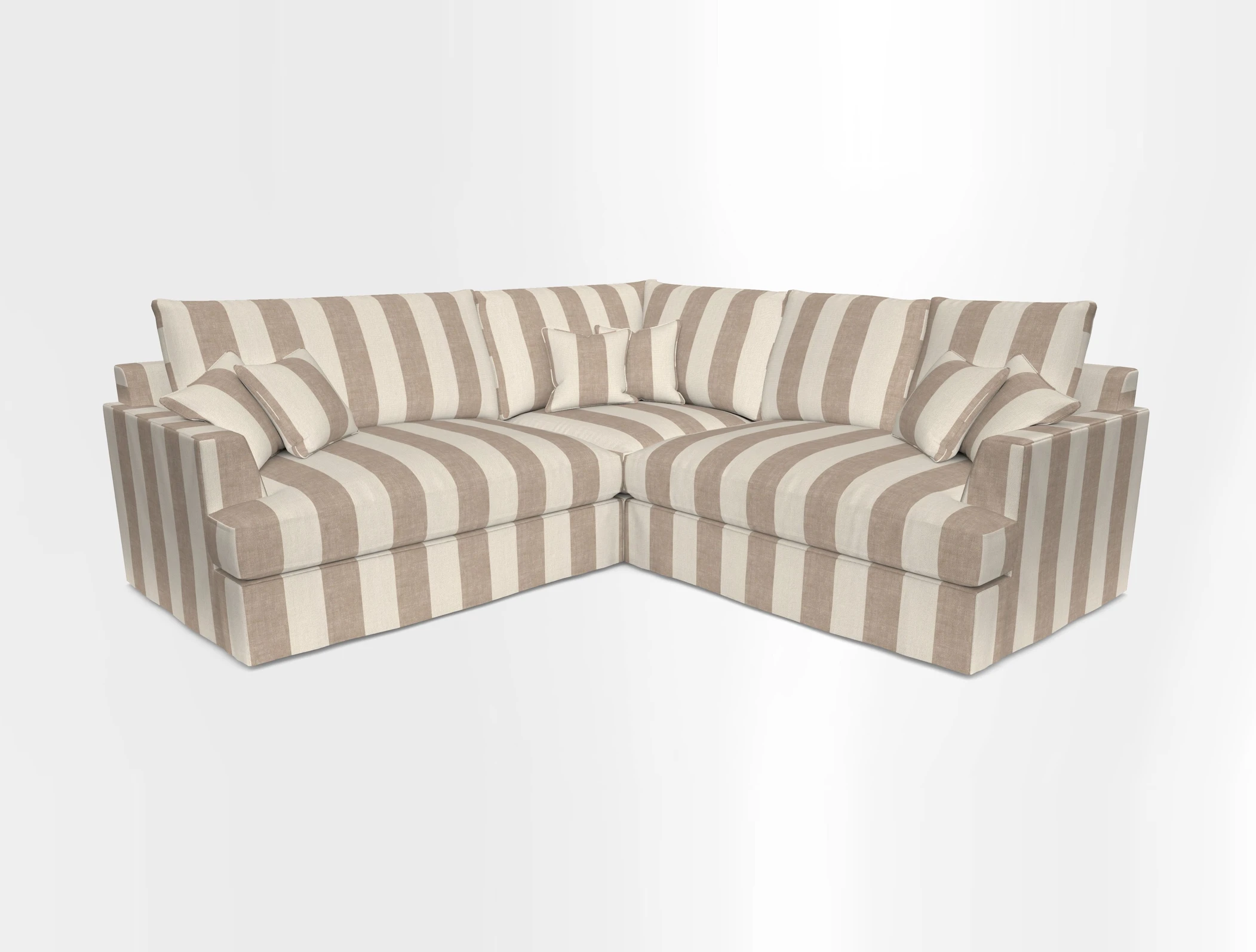 Slingsby Small Fitted Cover Corner Unit LHF & RHF in Two Tone Plain Biscuit.  Loose cover version available