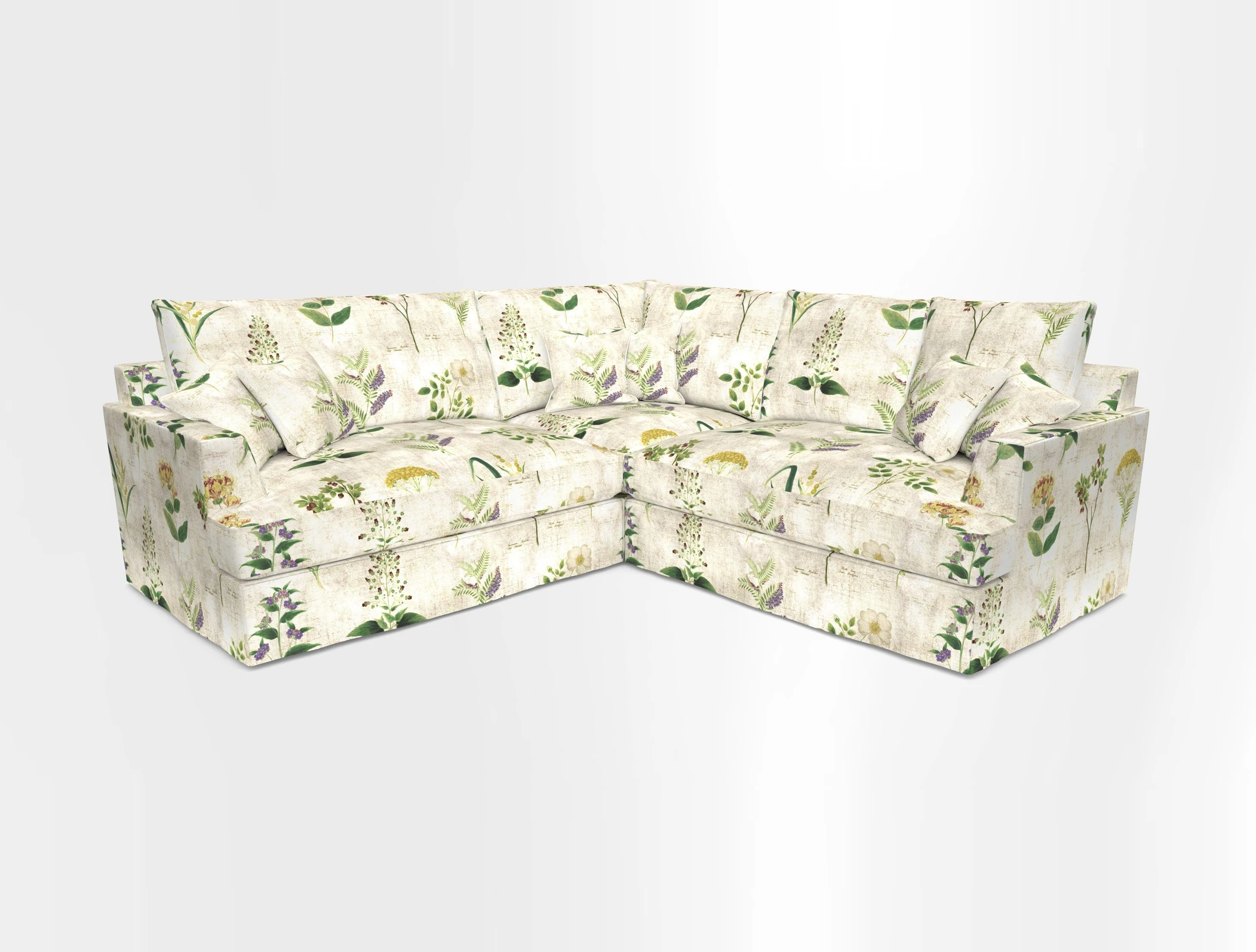 Slingsby Small Fitted Cover Corner Unit LHF & RHF in Two Tone Plain Biscuit.  Loose cover version available