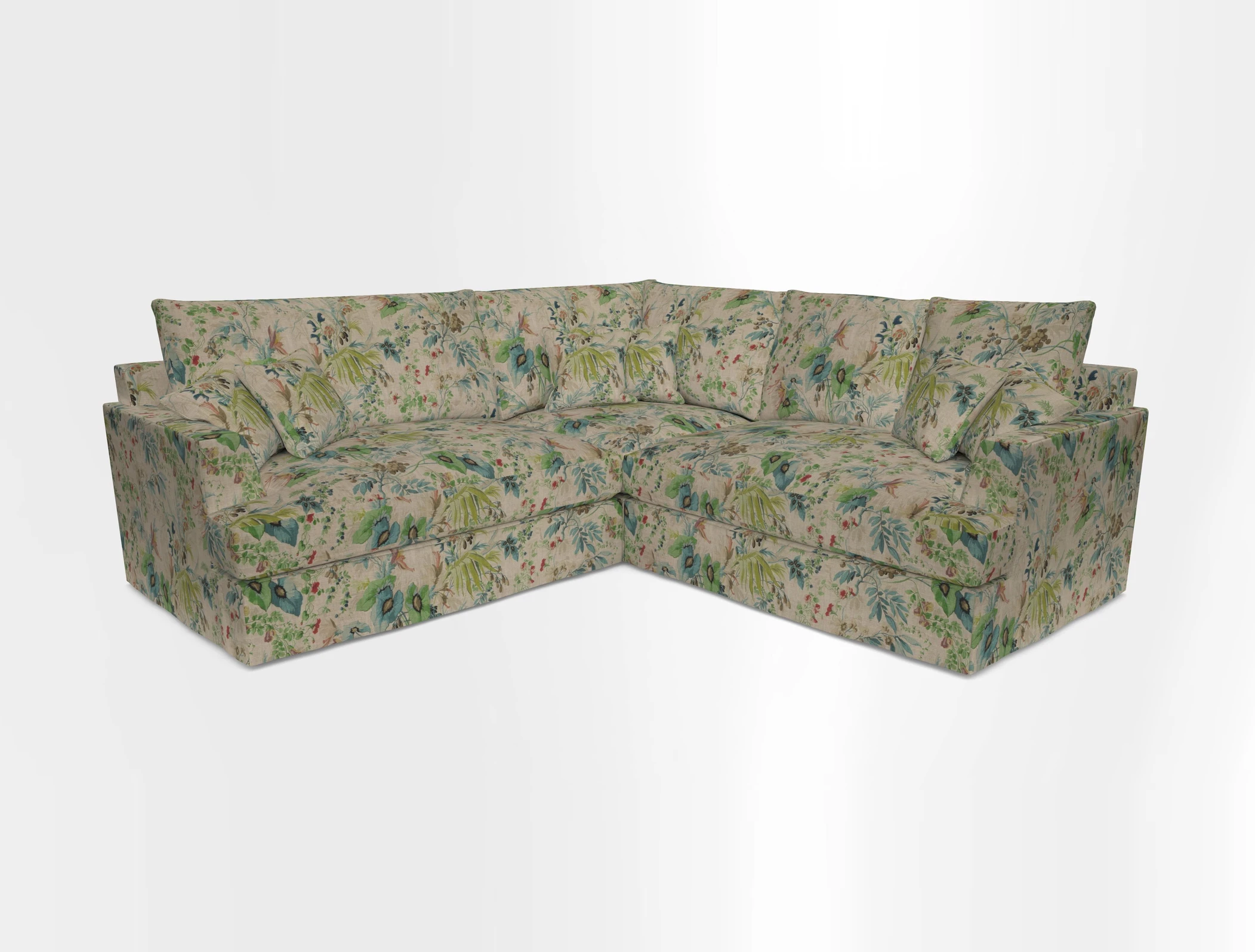 Slingsby Small Fitted Cover Corner Unit LHF & RHF in Two Tone Plain Biscuit.  Loose cover version available