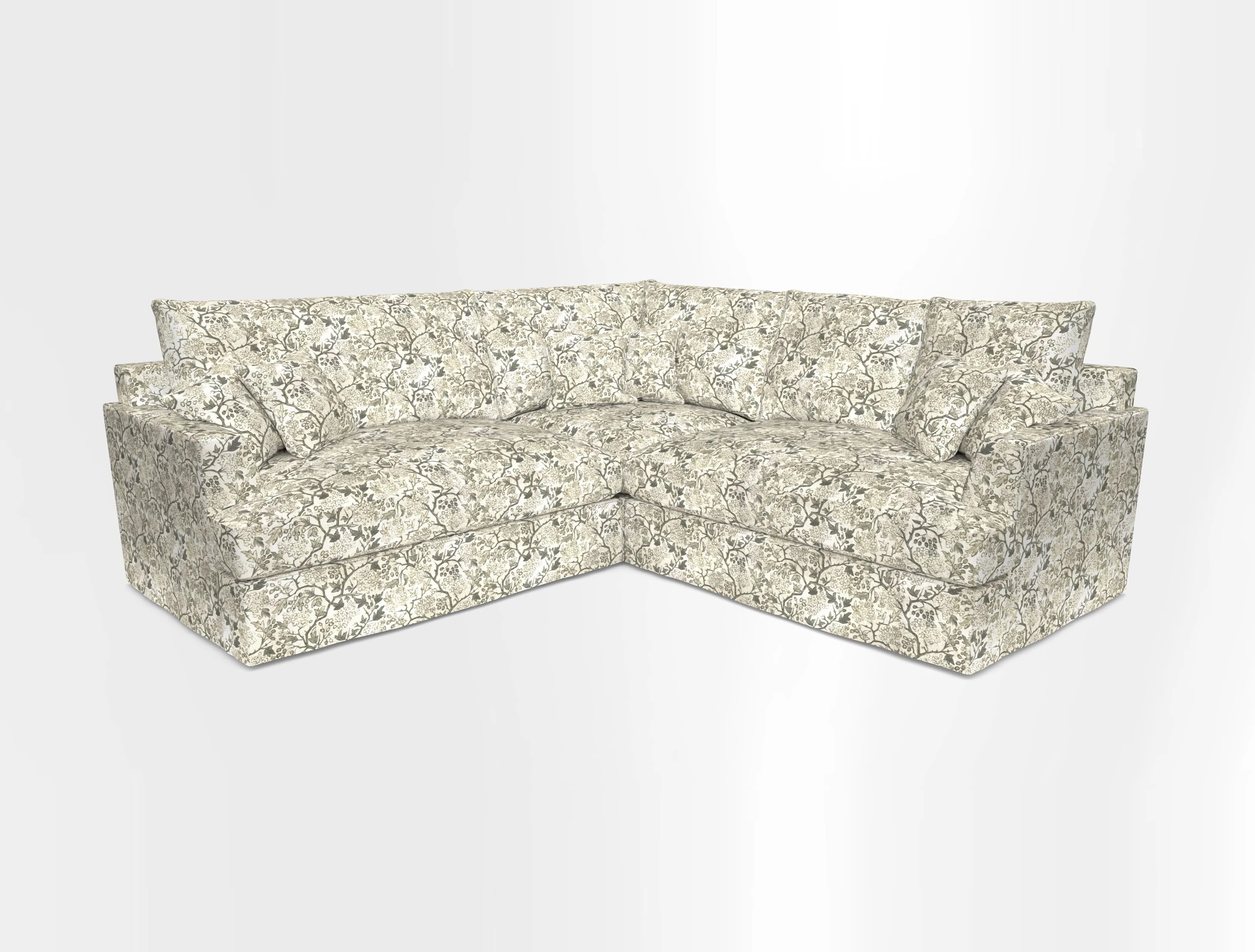 Slingsby Small Fitted Cover Corner Unit LHF & RHF in Two Tone Plain Biscuit.  Loose cover version available