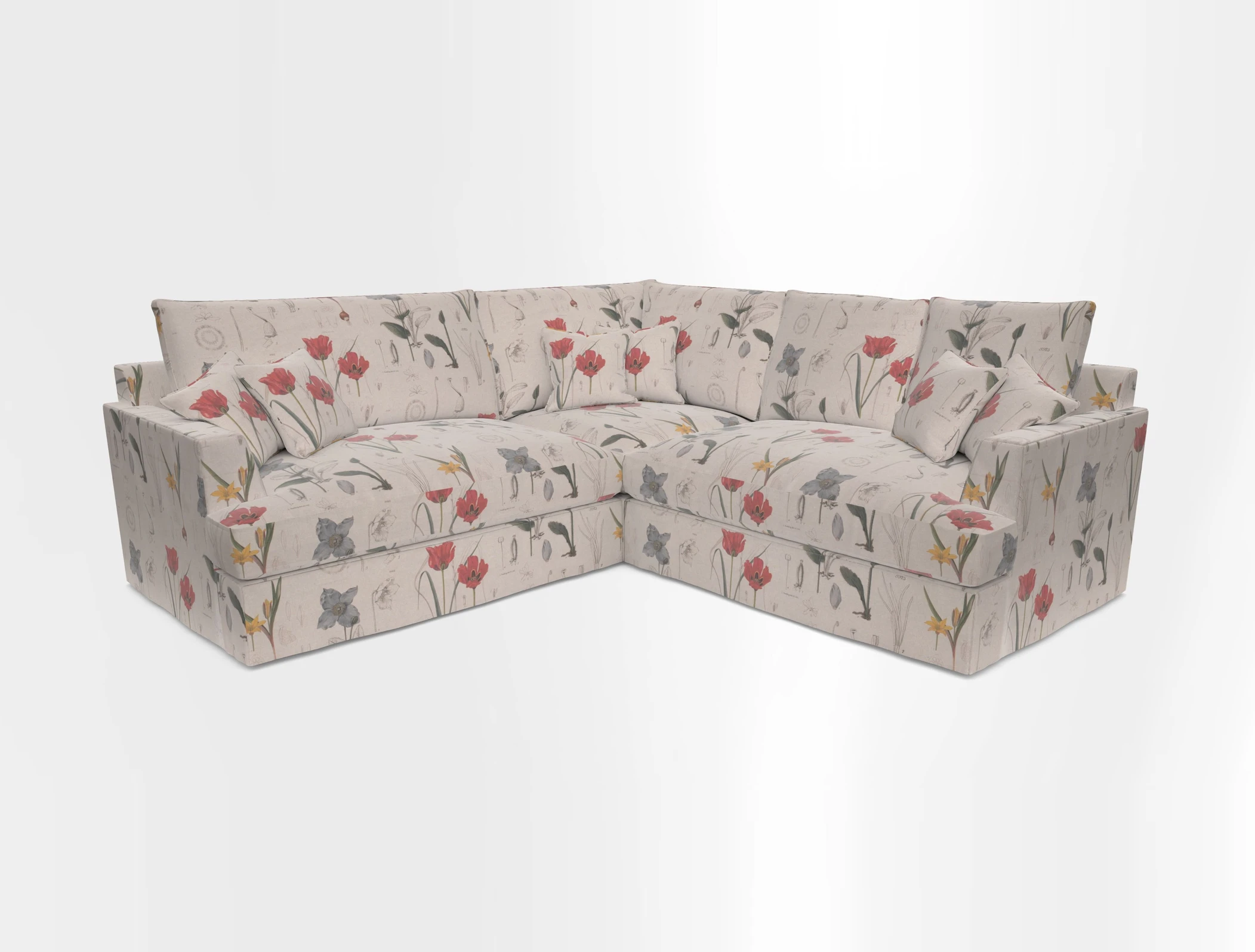 Slingsby Small Fitted Cover Corner Unit LHF & RHF in Two Tone Plain Biscuit.  Loose cover version available
