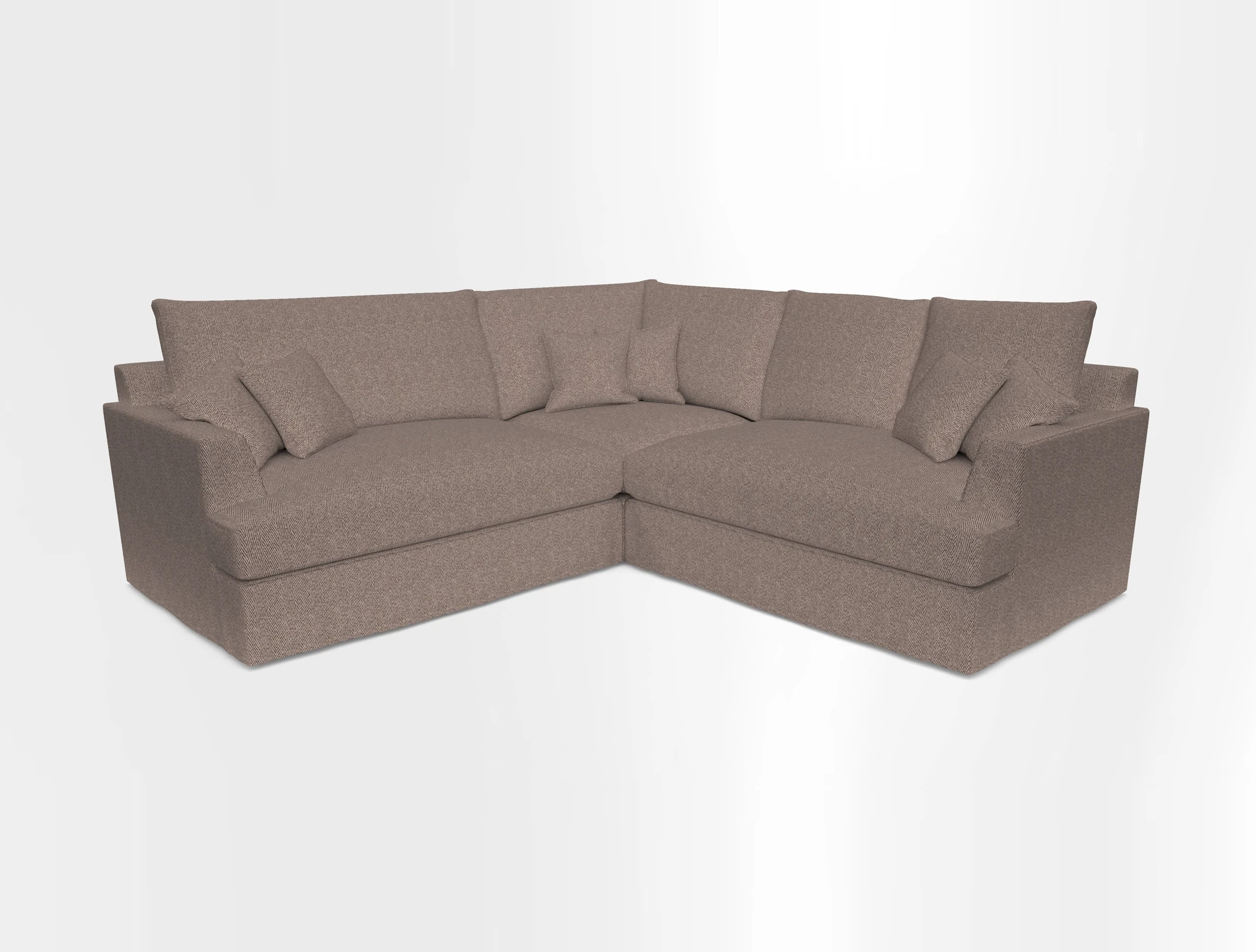 Slingsby Small Fitted Cover Corner Unit LHF & RHF in Two Tone Plain Biscuit.  Loose cover version available