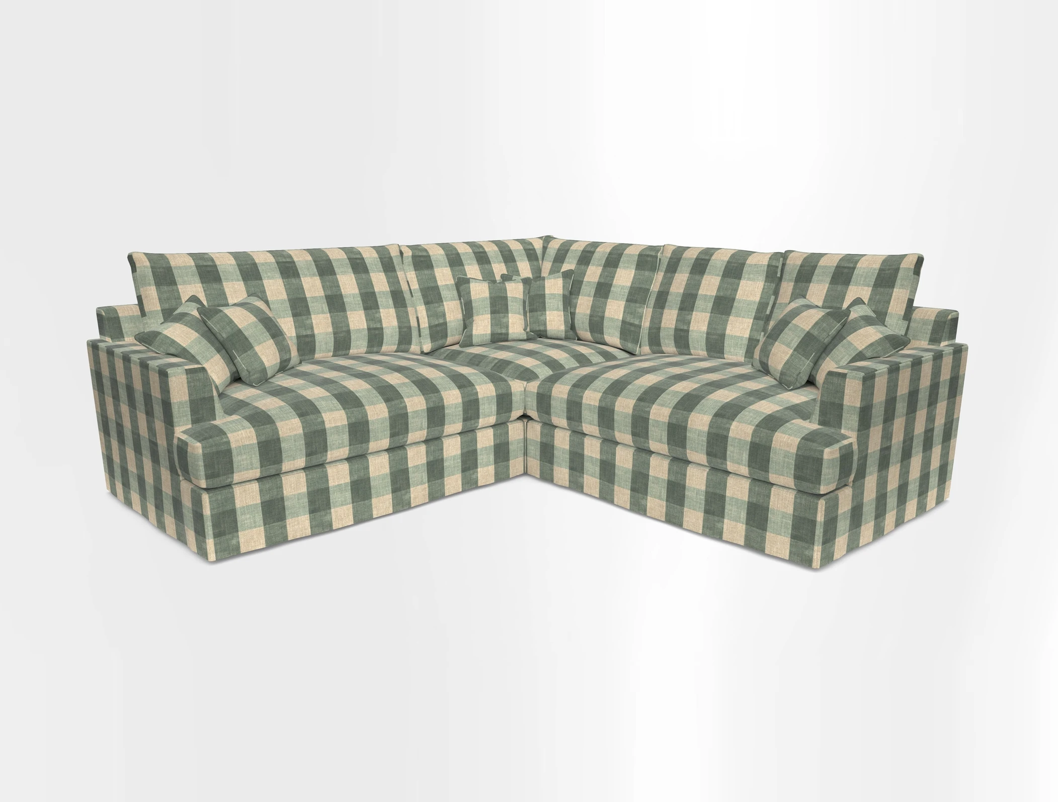 Slingsby Small Fitted Cover Corner Unit LHF & RHF in Two Tone Plain Biscuit.  Loose cover version available