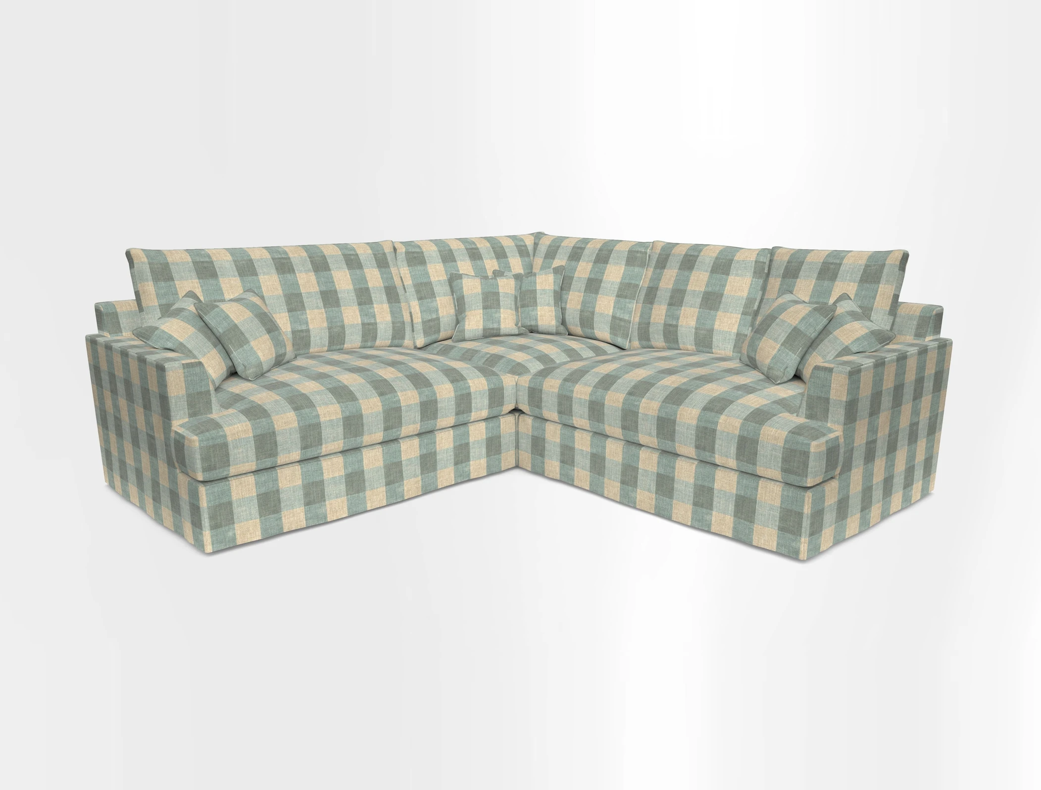 Slingsby Small Fitted Cover Corner Unit LHF & RHF in Two Tone Plain Biscuit.  Loose cover version available