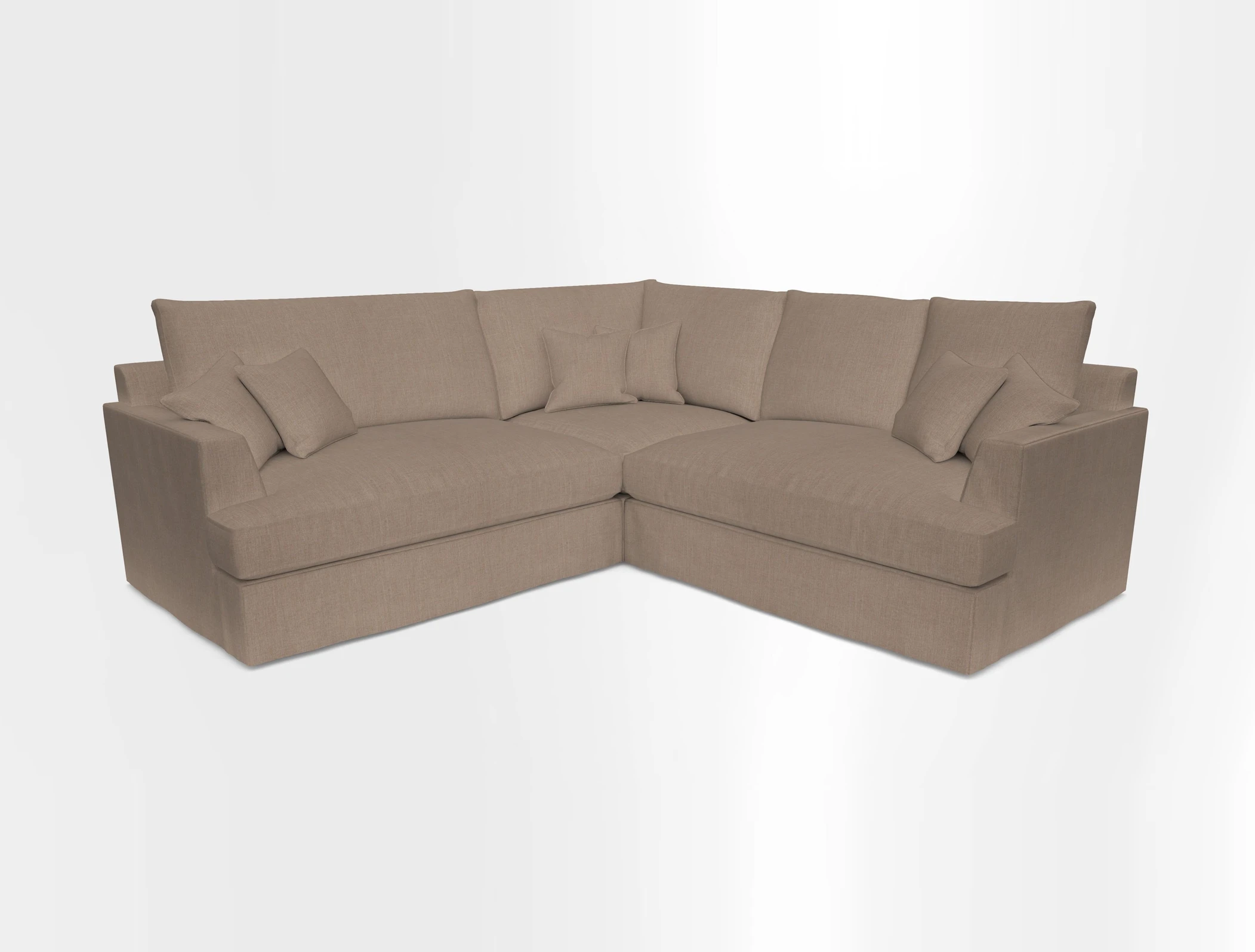 Slingsby Small Fitted Cover Corner Unit LHF & RHF in Two Tone Plain Biscuit.  Loose cover version available