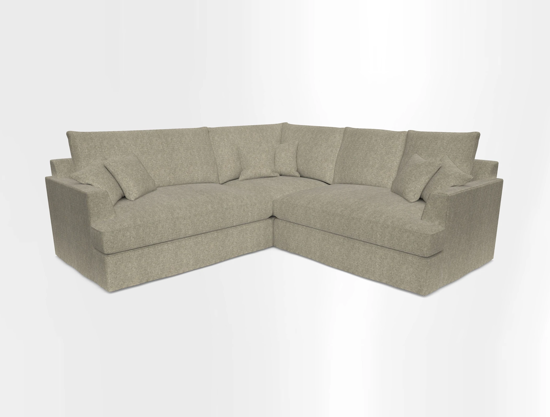 Slingsby Small Fitted Cover Corner Unit LHF & RHF in Two Tone Plain Biscuit.  Loose cover version available