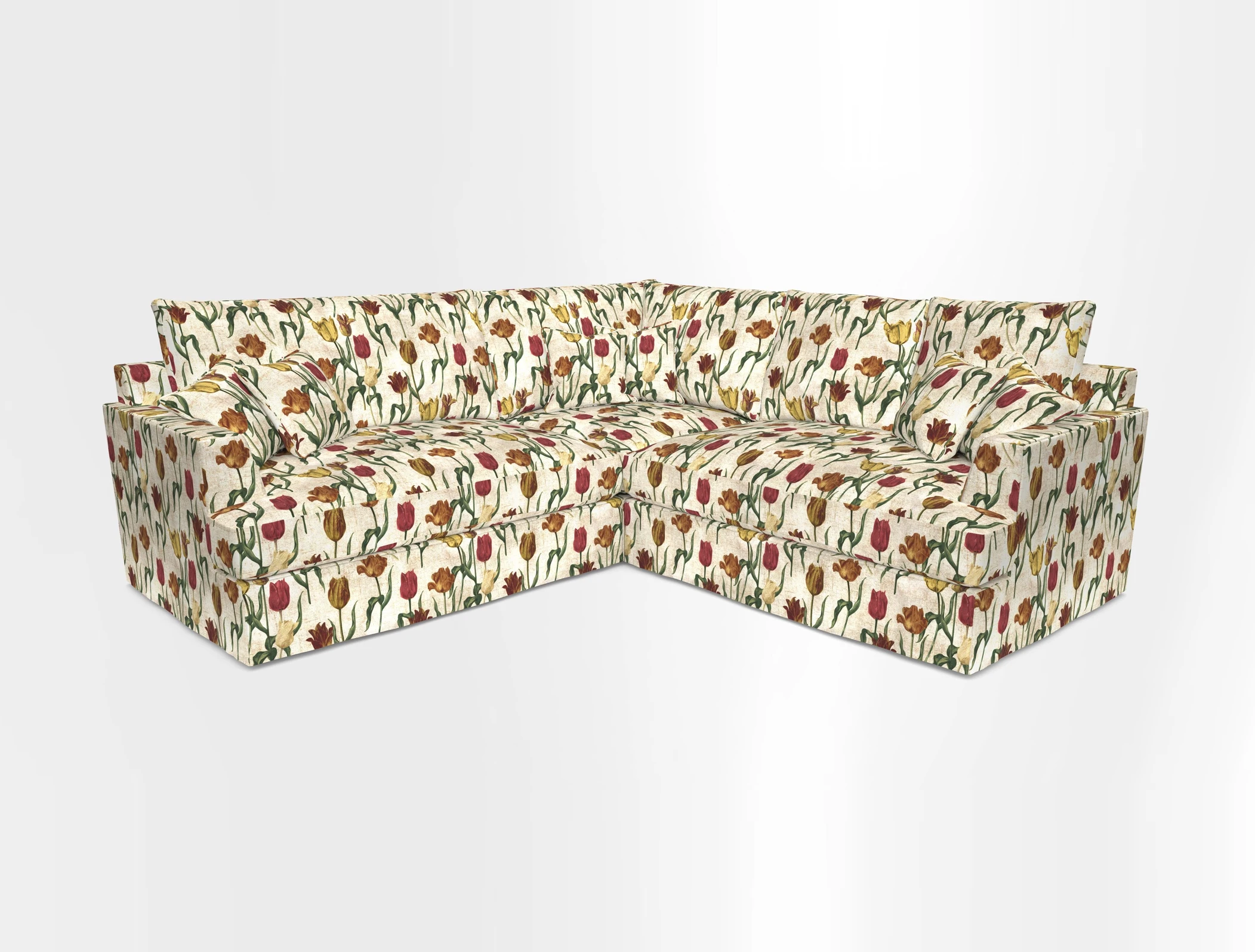 Slingsby Small Fitted Cover Corner Unit LHF & RHF in Two Tone Plain Biscuit.  Loose cover version available