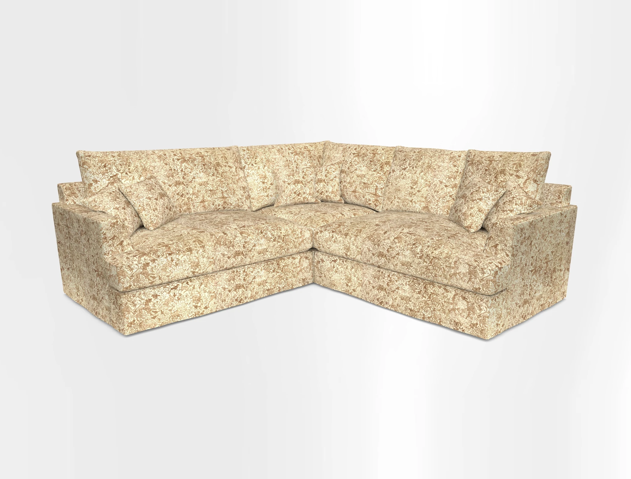 Slingsby Small Fitted Cover Corner Unit LHF & RHF in Two Tone Plain Biscuit.  Loose cover version available