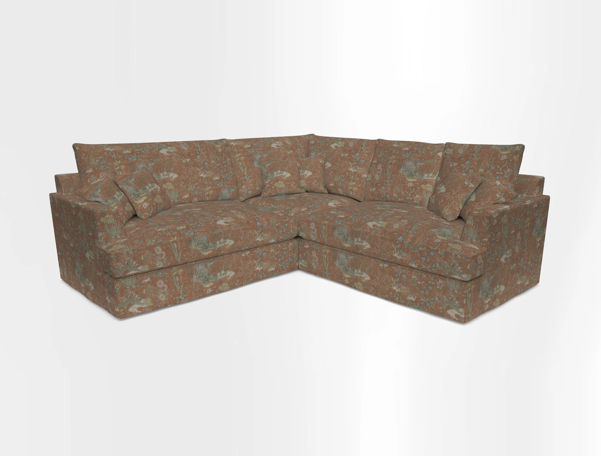 Slingsby Small Fitted Cover Corner Unit LHF & RHF in Two Tone Plain Biscuit.  Loose cover version available