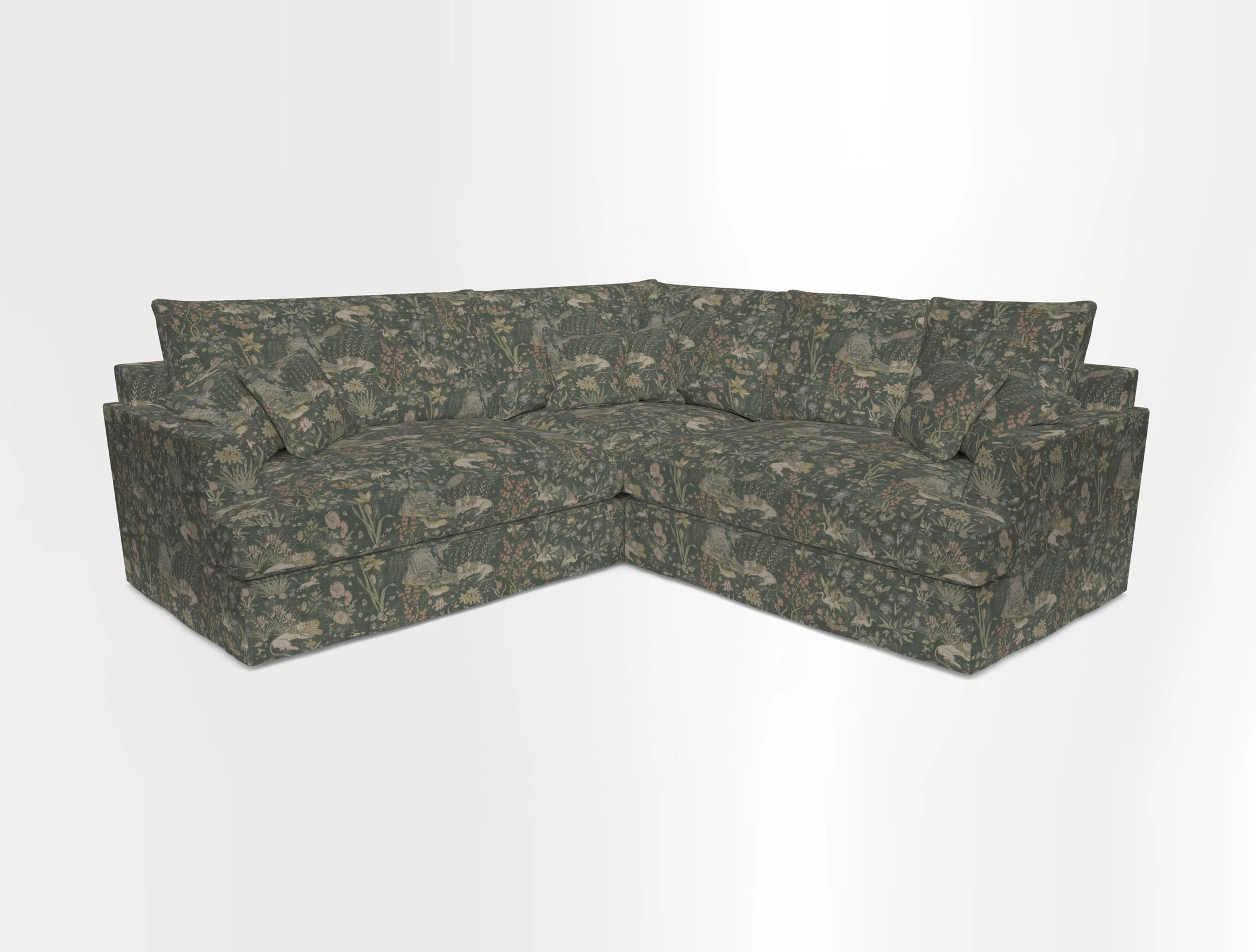 Slingsby Small Fitted Cover Corner Unit LHF & RHF in Two Tone Plain Biscuit.  Loose cover version available