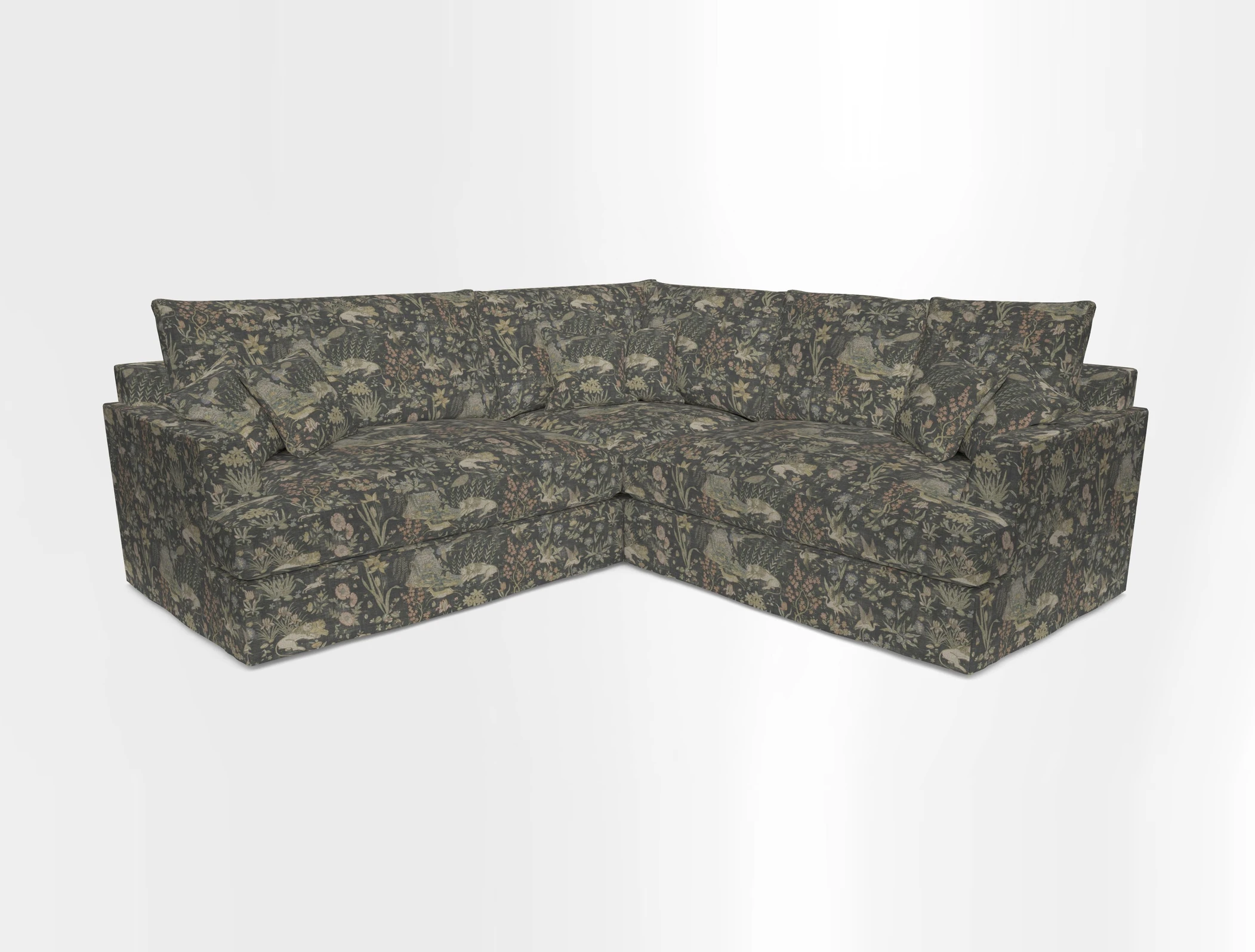 Slingsby Small Fitted Cover Corner Unit LHF & RHF in Two Tone Plain Biscuit.  Loose cover version available