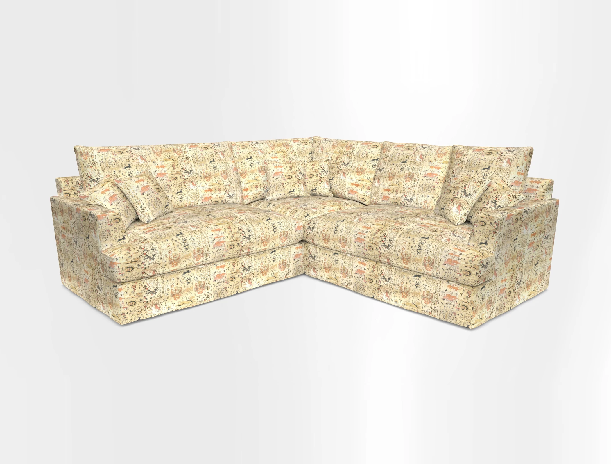 Slingsby Small Fitted Cover Corner Unit LHF & RHF in Two Tone Plain Biscuit.  Loose cover version available