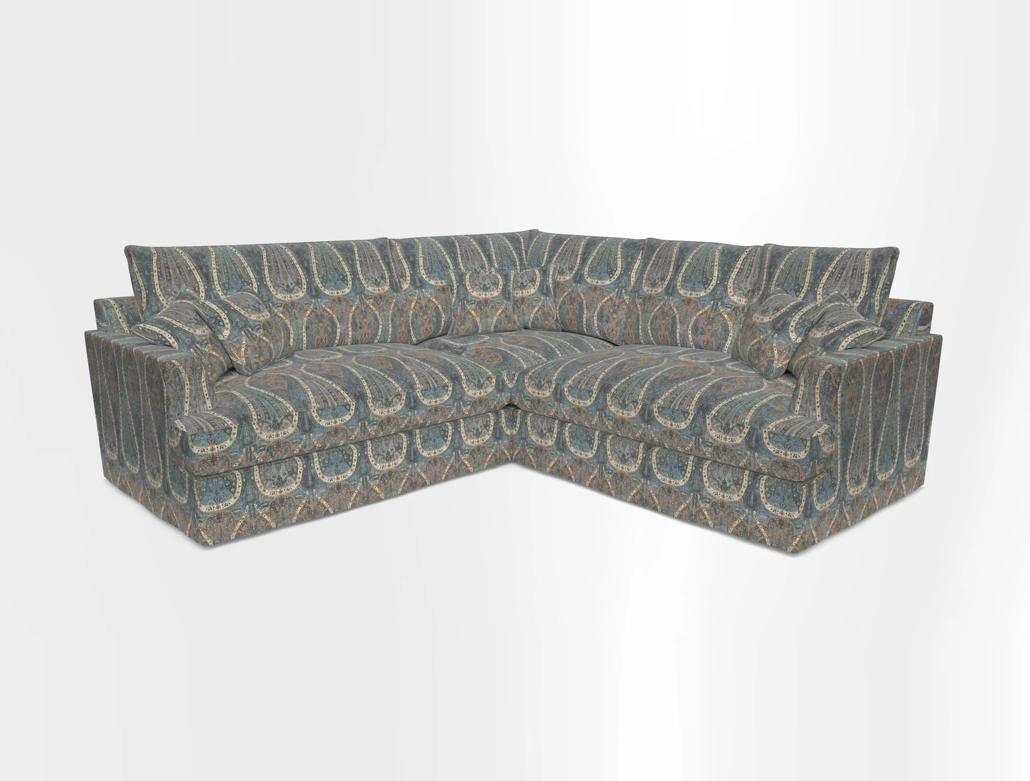 Slingsby Small Fitted Cover Corner Unit LHF & RHF in Two Tone Plain Biscuit.  Loose cover version available