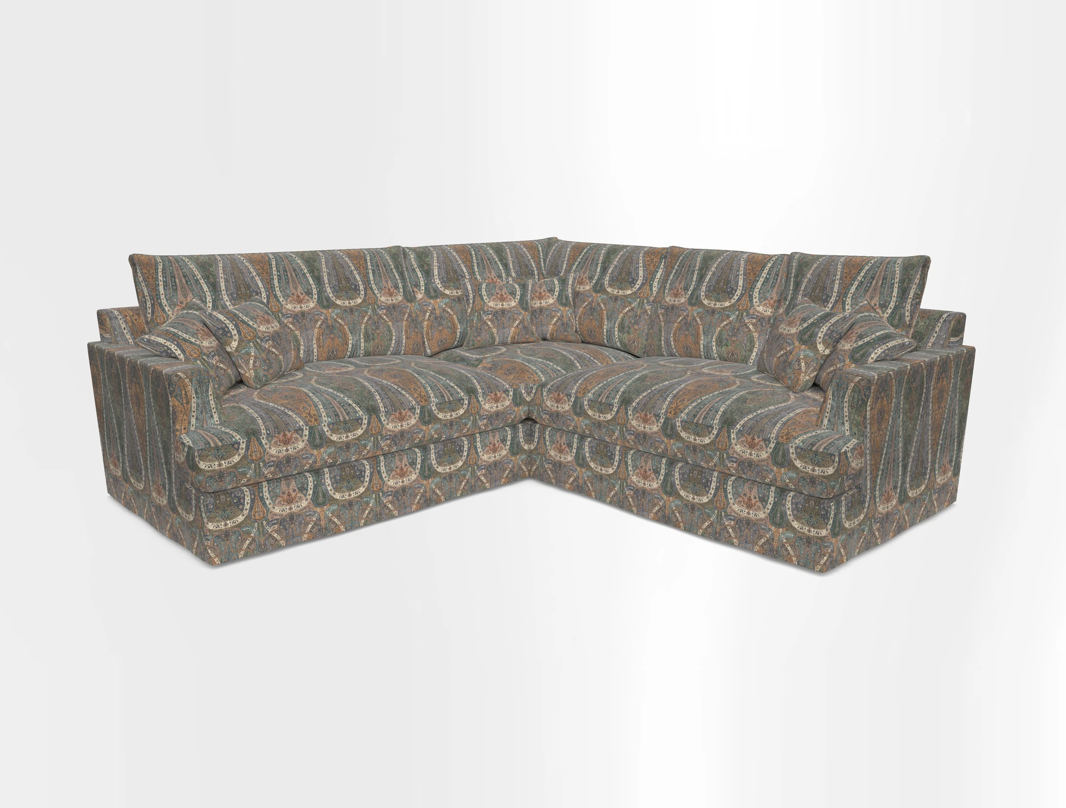 Slingsby Small Fitted Cover Corner Unit LHF & RHF in Two Tone Plain Biscuit.  Loose cover version available
