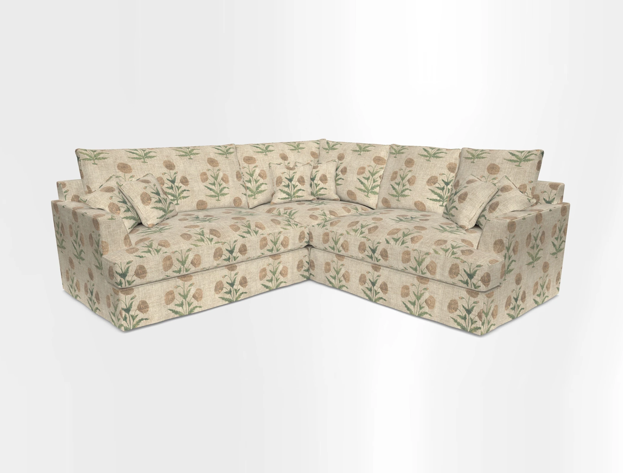Slingsby Small Fitted Cover Corner Unit LHF & RHF in Two Tone Plain Biscuit.  Loose cover version available