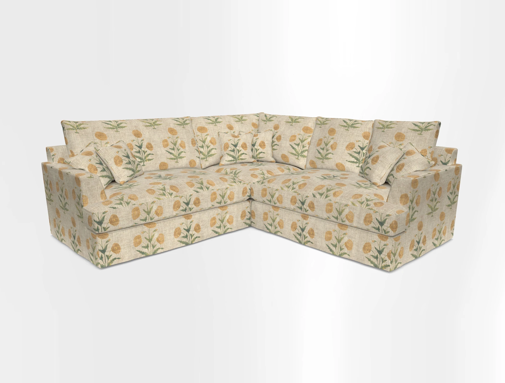 Slingsby Small Fitted Cover Corner Unit LHF & RHF in Two Tone Plain Biscuit.  Loose cover version available