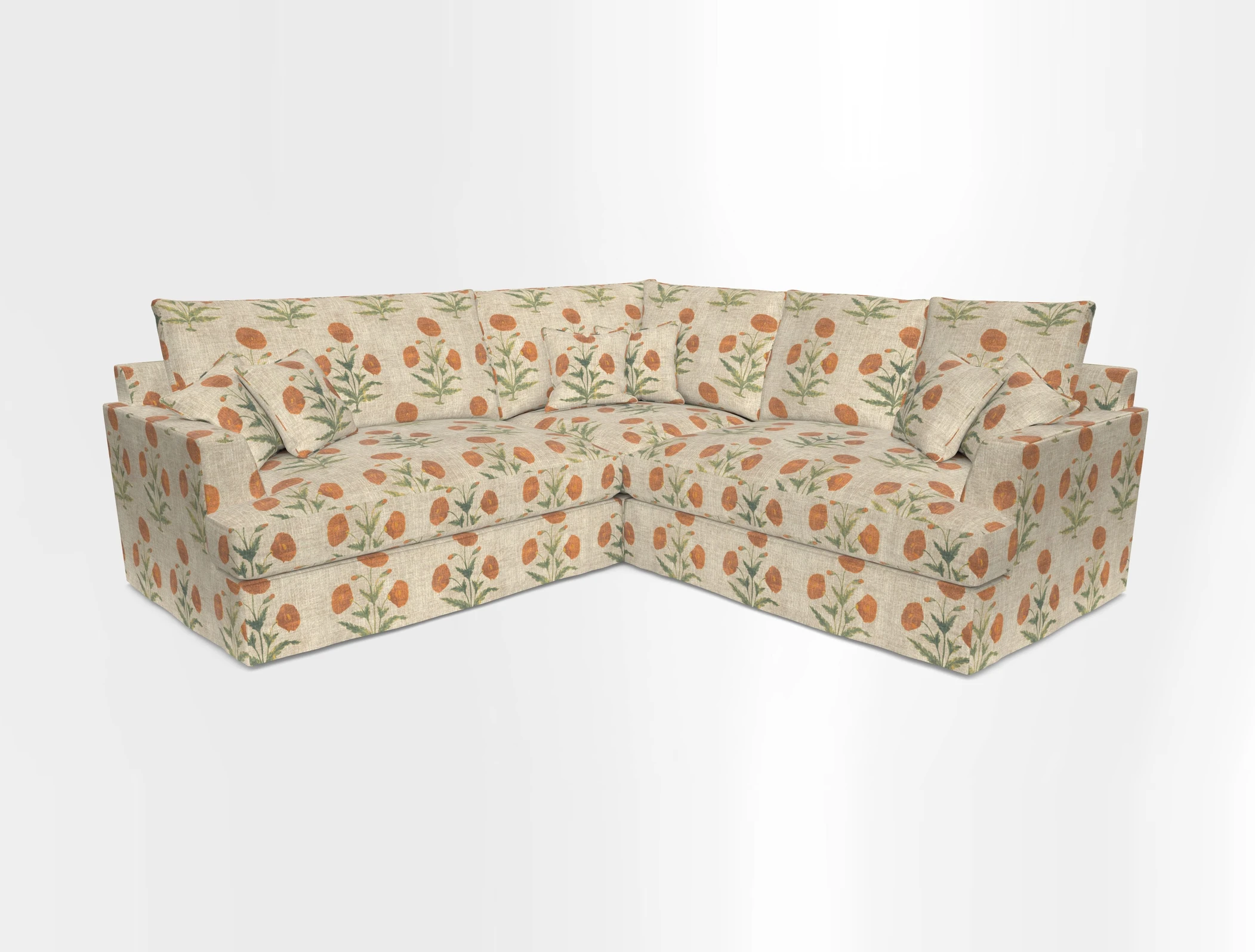 Slingsby Small Fitted Cover Corner Unit LHF & RHF in Two Tone Plain Biscuit.  Loose cover version available