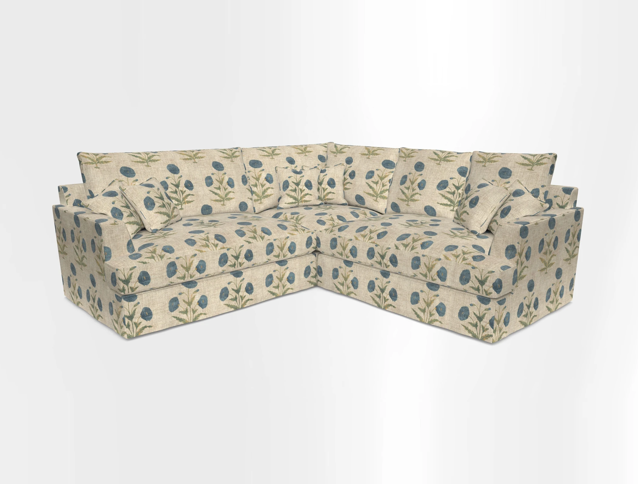 Slingsby Small Fitted Cover Corner Unit LHF & RHF in Two Tone Plain Biscuit.  Loose cover version available