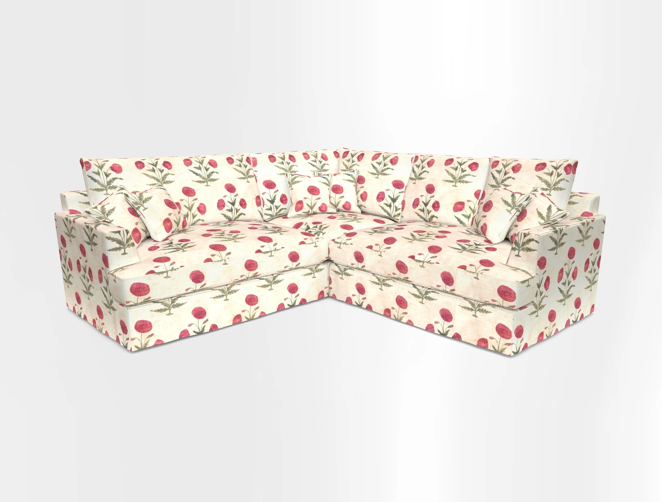 Slingsby Small Fitted Cover Corner Unit LHF & RHF in Two Tone Plain Biscuit.  Loose cover version available