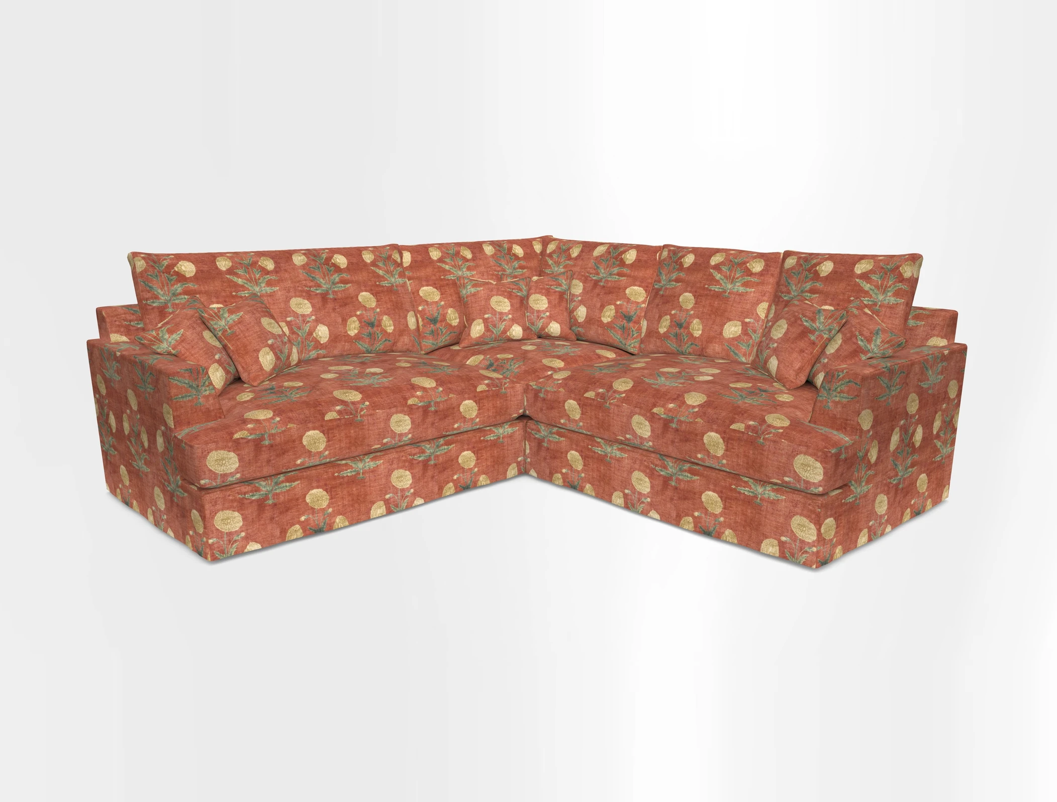 Slingsby Small Fitted Cover Corner Unit LHF & RHF in Two Tone Plain Biscuit.  Loose cover version available
