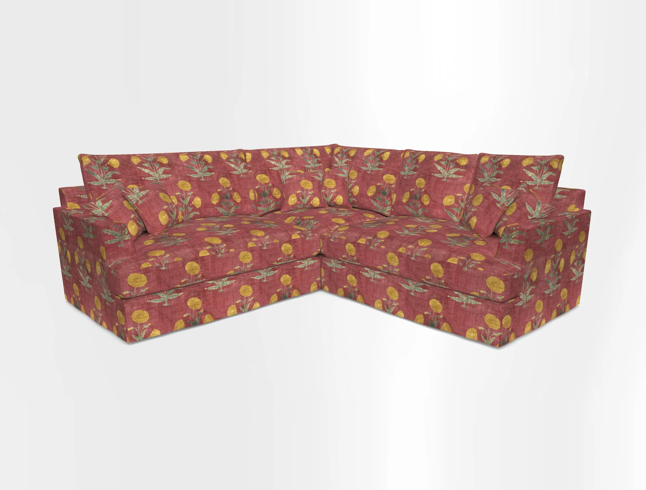 Slingsby Small Fitted Cover Corner Unit LHF & RHF in Two Tone Plain Biscuit.  Loose cover version available
