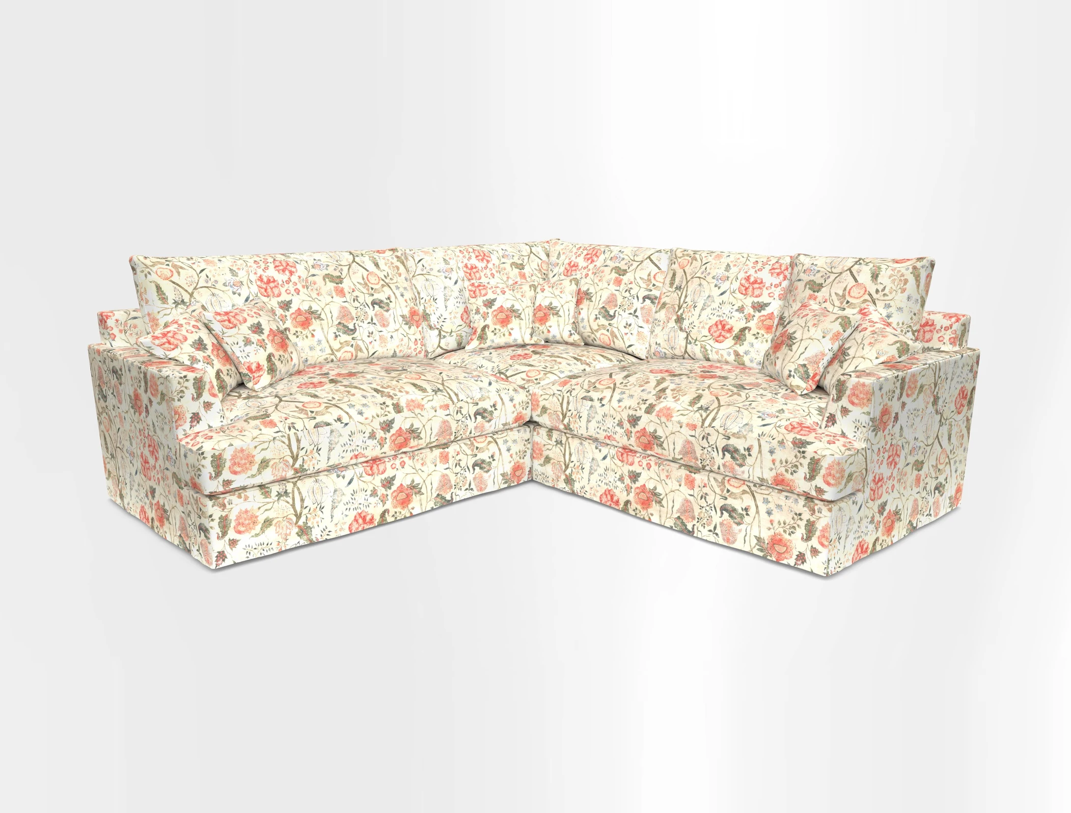 Slingsby Small Fitted Cover Corner Unit LHF & RHF in Two Tone Plain Biscuit.  Loose cover version available