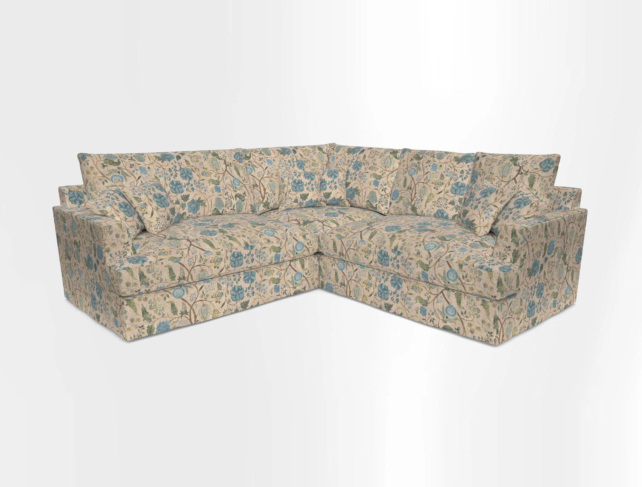 Slingsby Small Fitted Cover Corner Unit LHF & RHF in Two Tone Plain Biscuit.  Loose cover version available