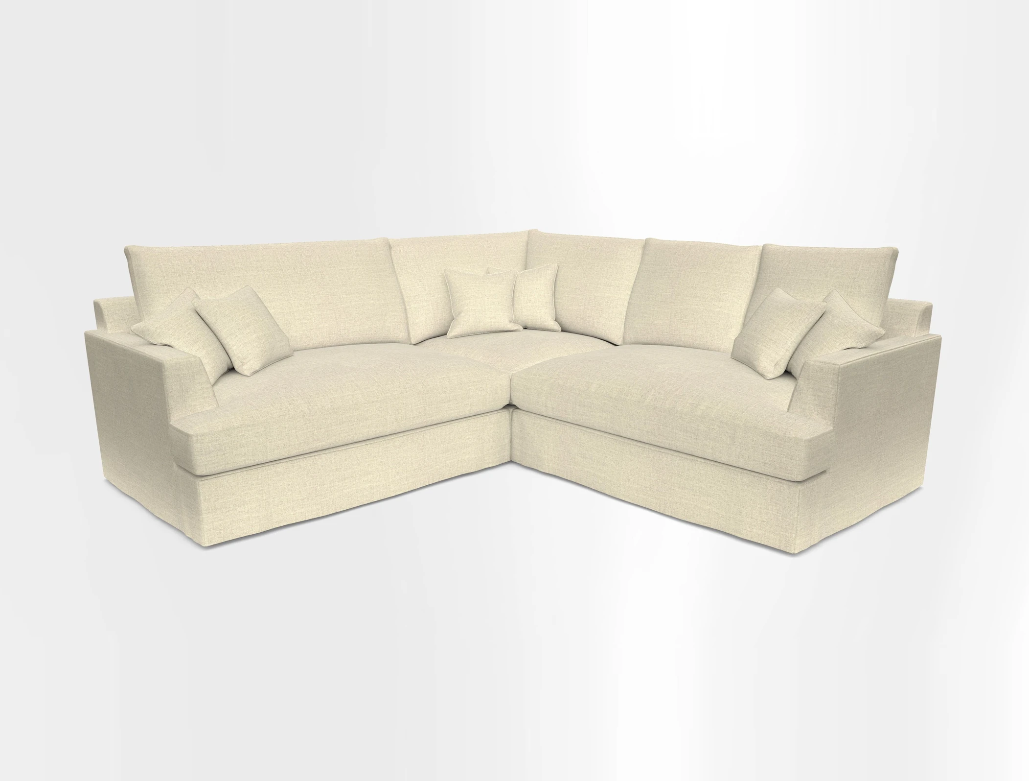 Slingsby Small Fitted Cover Corner Unit LHF & RHF in Two Tone Plain Biscuit.  Loose cover version available