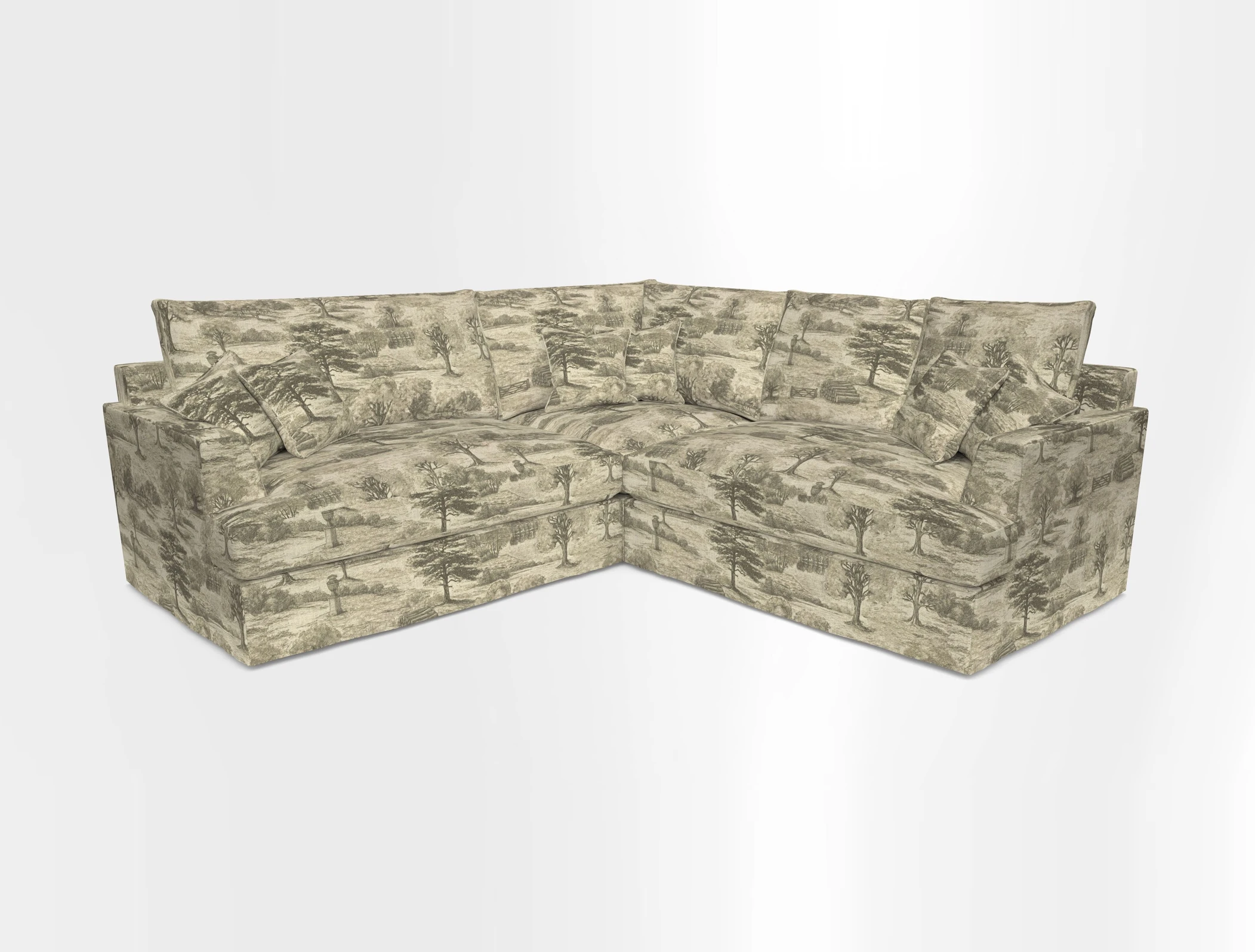 Slingsby Small Fitted Cover Corner Unit LHF & RHF in Two Tone Plain Biscuit.  Loose cover version available