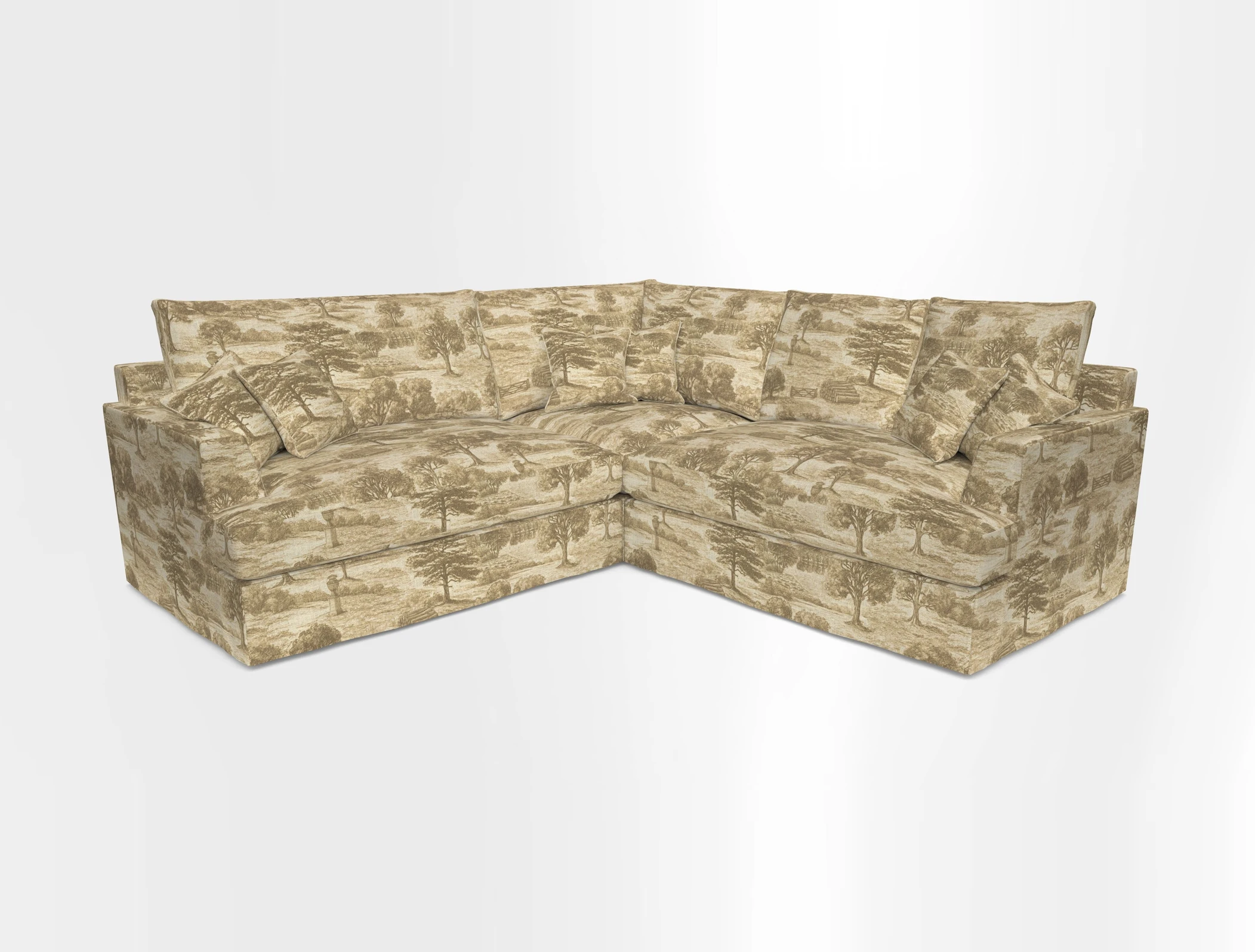 Slingsby Small Fitted Cover Corner Unit LHF & RHF in Two Tone Plain Biscuit.  Loose cover version available