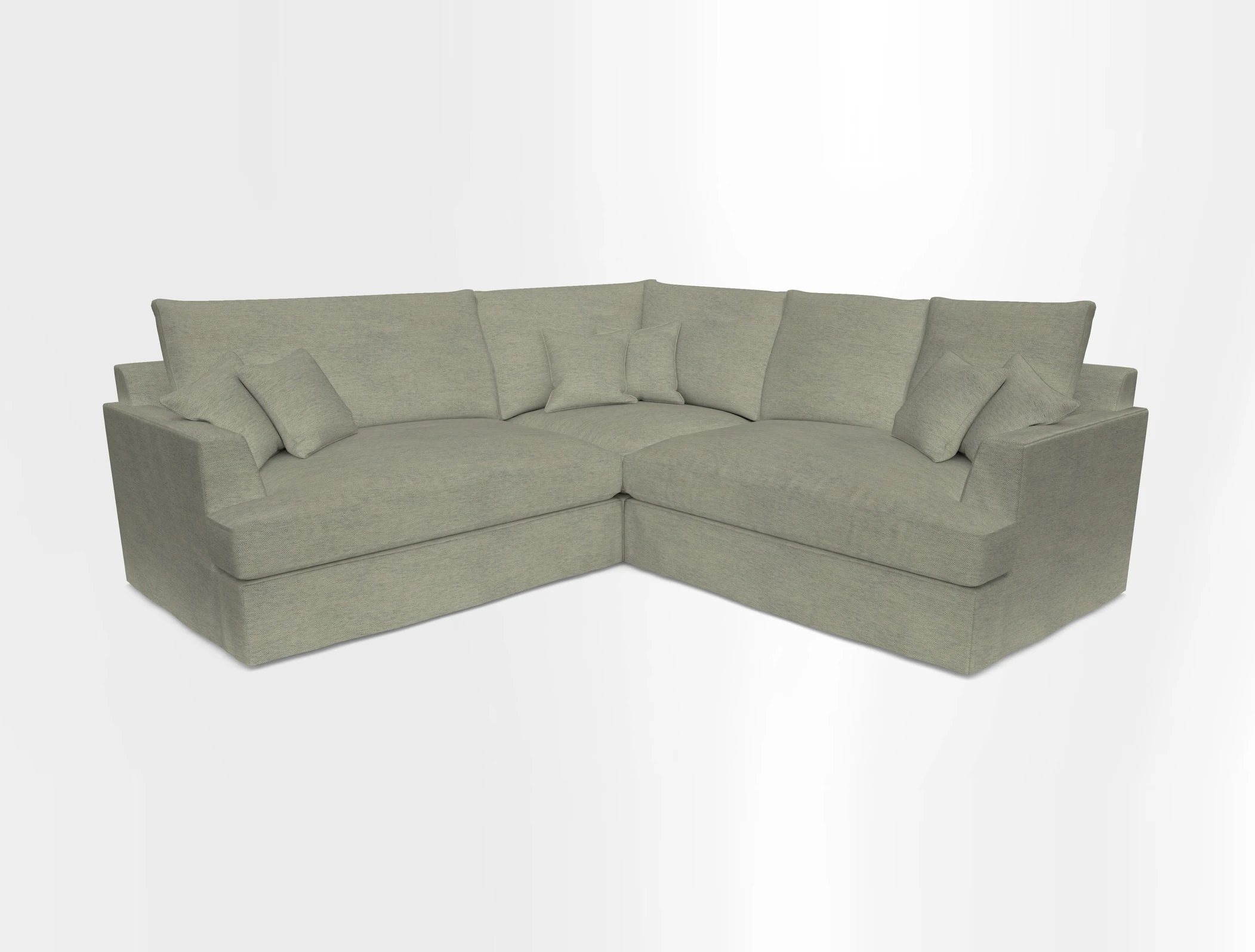 Slingsby Small Fitted Cover Corner Unit LHF & RHF in Two Tone Plain Biscuit.  Loose cover version available