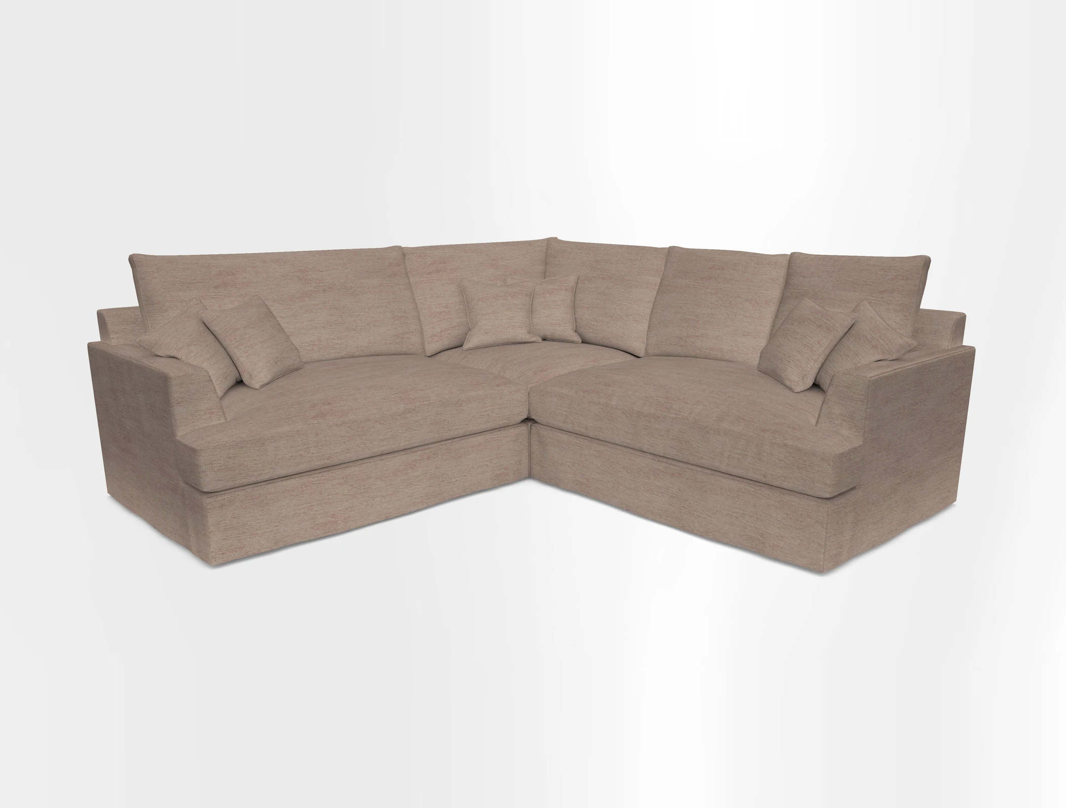 Slingsby Small Fitted Cover Corner Unit LHF & RHF in Two Tone Plain Biscuit.  Loose cover version available