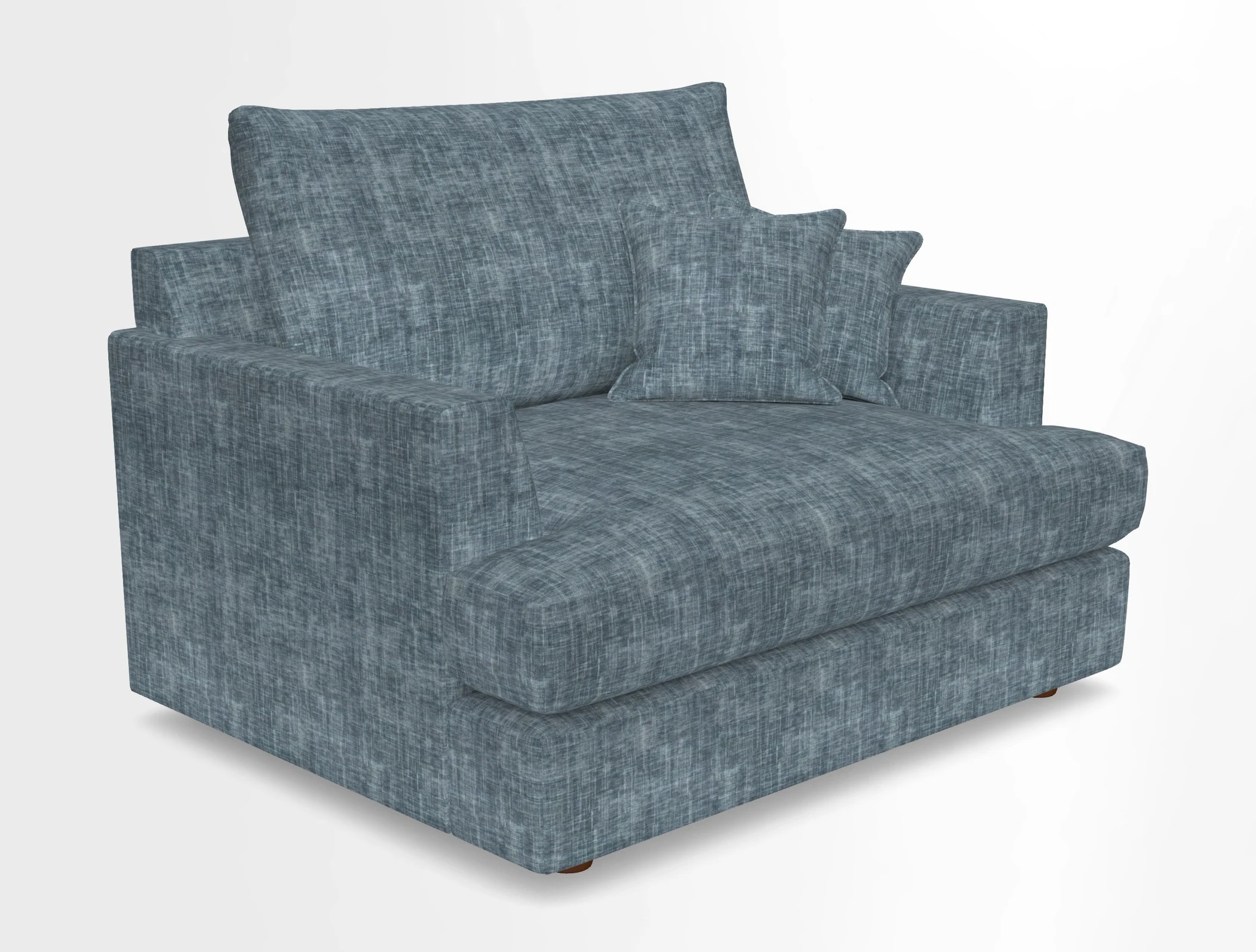Slingsby Snuggler Fitted Cover Sofa in Two Tone Plain Biscuit.  Loose cover version available