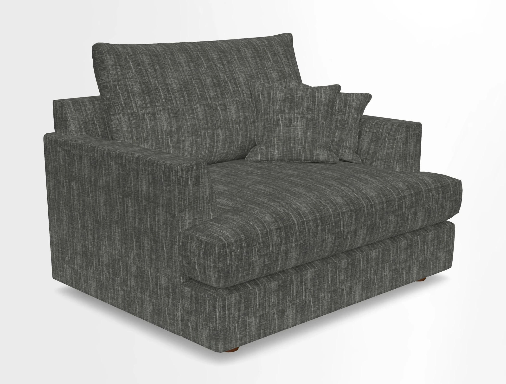 Slingsby Snuggler Fitted Cover Sofa in Two Tone Plain Biscuit.  Loose cover version available