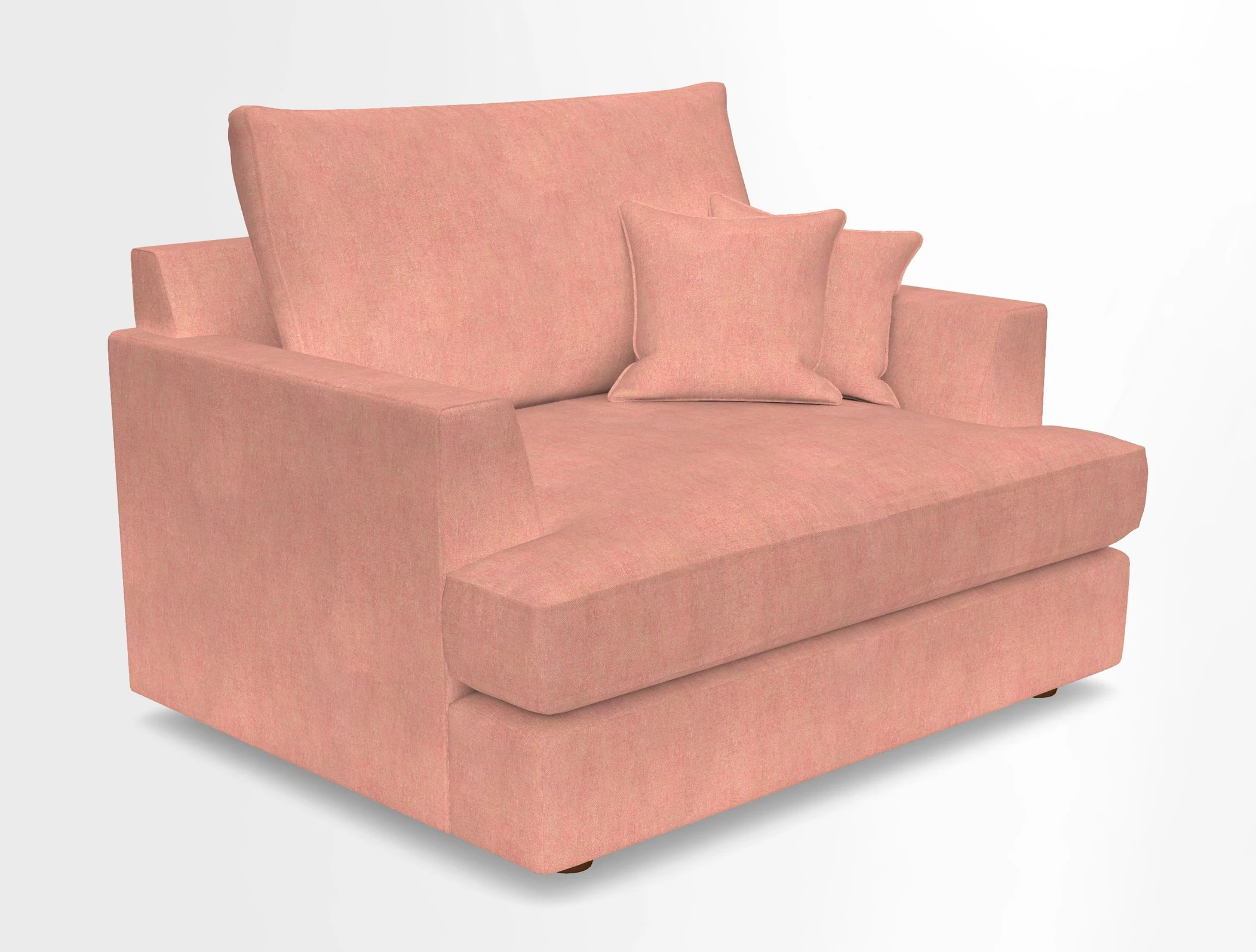 Slingsby Snuggler Fitted Cover Sofa in Two Tone Plain Biscuit.  Loose cover version available