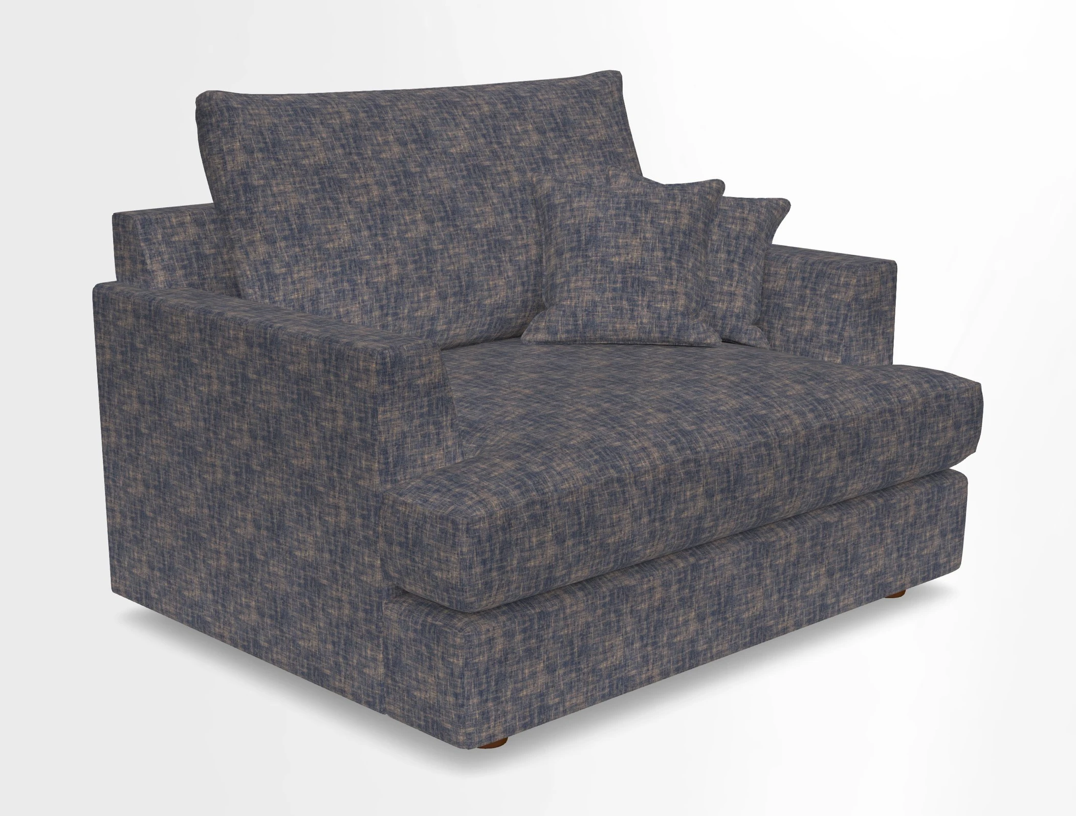 Slingsby Snuggler Fitted Cover Sofa in Two Tone Plain Biscuit.  Loose cover version available